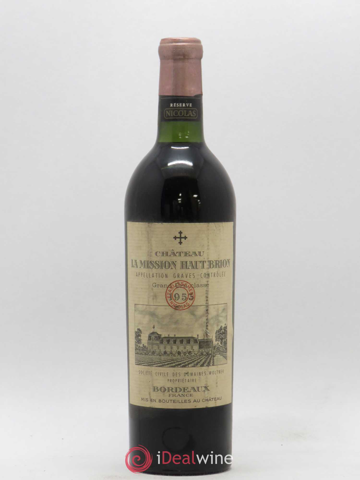 Château la Mission Haut-Brion Cru Classé de Graves 1953 - Lot de 1 bouteille - 0