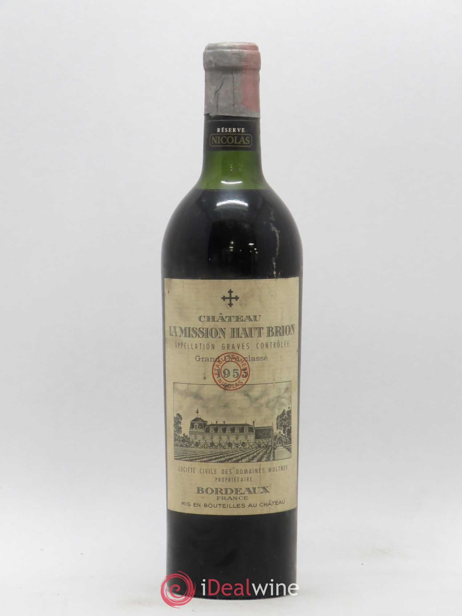 Château la Mission Haut-Brion Cru Classé de Graves 1953 - Lot de 1 bouteille - 0
