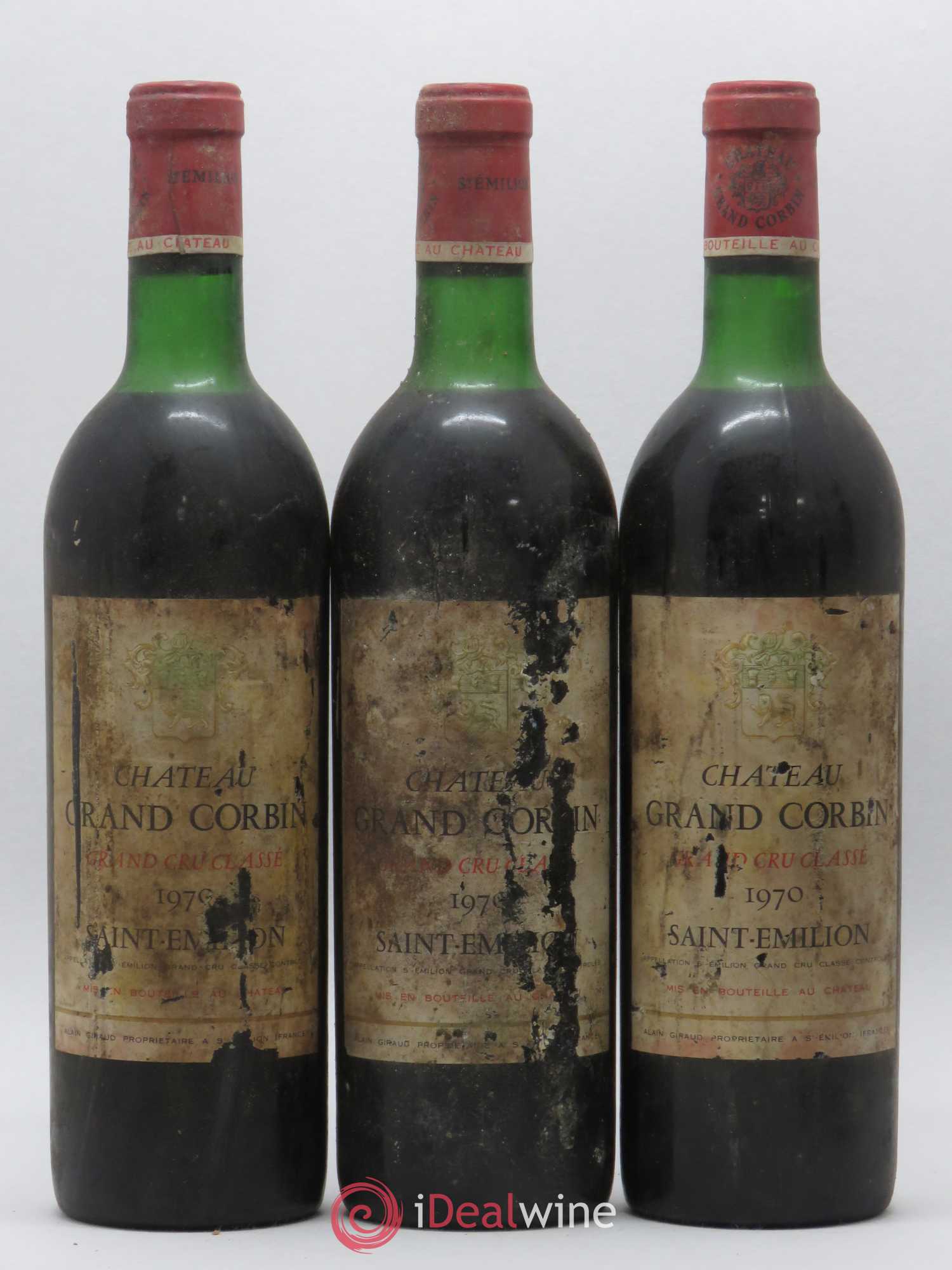 Château Grand Corbin Grand Cru Classé 1970 - Lot de 6 bouteilles - 1