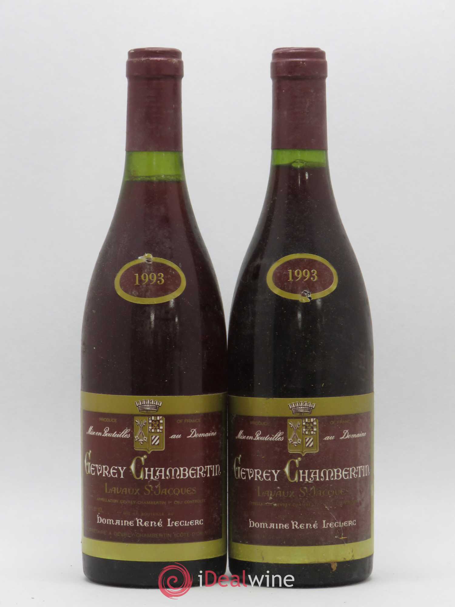 Gevrey-Chambertin 1er Cru Lavaux-Saint-Jacques René Leclerc 1993 - Lot de 2 bouteilles - 0