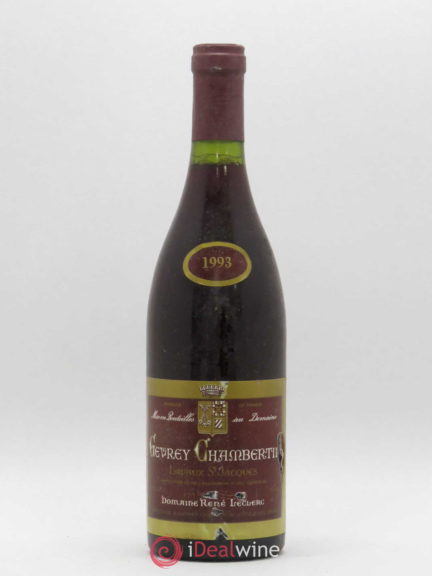 Gevrey-Chambertin 1er Cru Lavaux-Saint-Jacques René Leclerc 1993 - Lot de 1 bouteille - 0