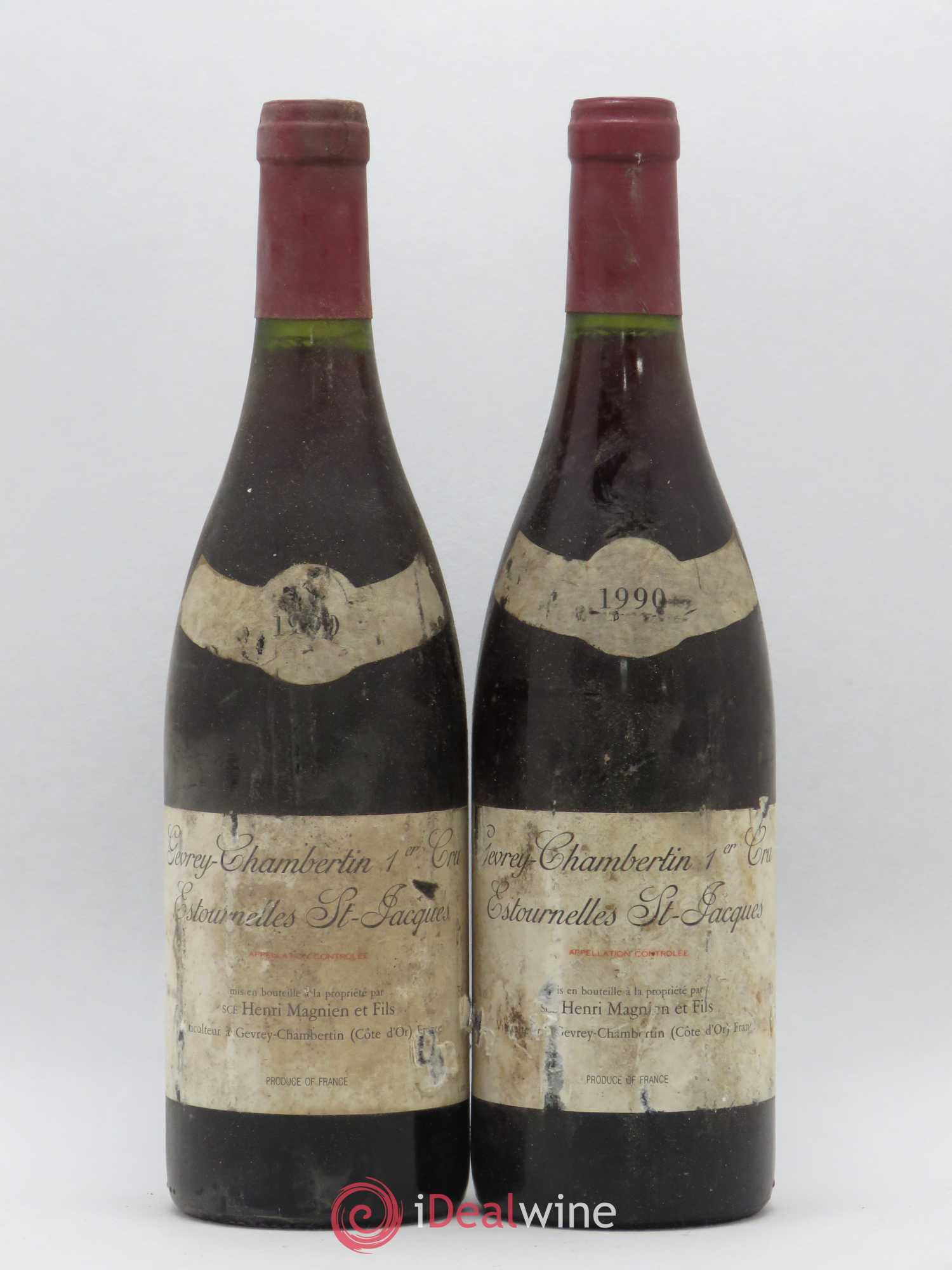 Gevrey-Chambertin 1er Cru Estournelles Saint-Jacques Henri Magnien 1990 - Posten von 2 Flaschen - 0