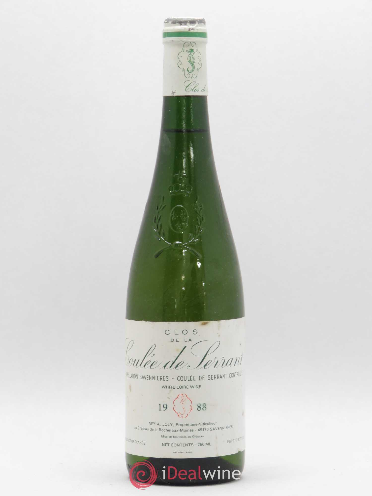 Savennières Clos de la Coulée de Serrant Vignobles de la Coulée de Serrant - Nicolas Joly 1988 - Lot de 1 bouteille - 0