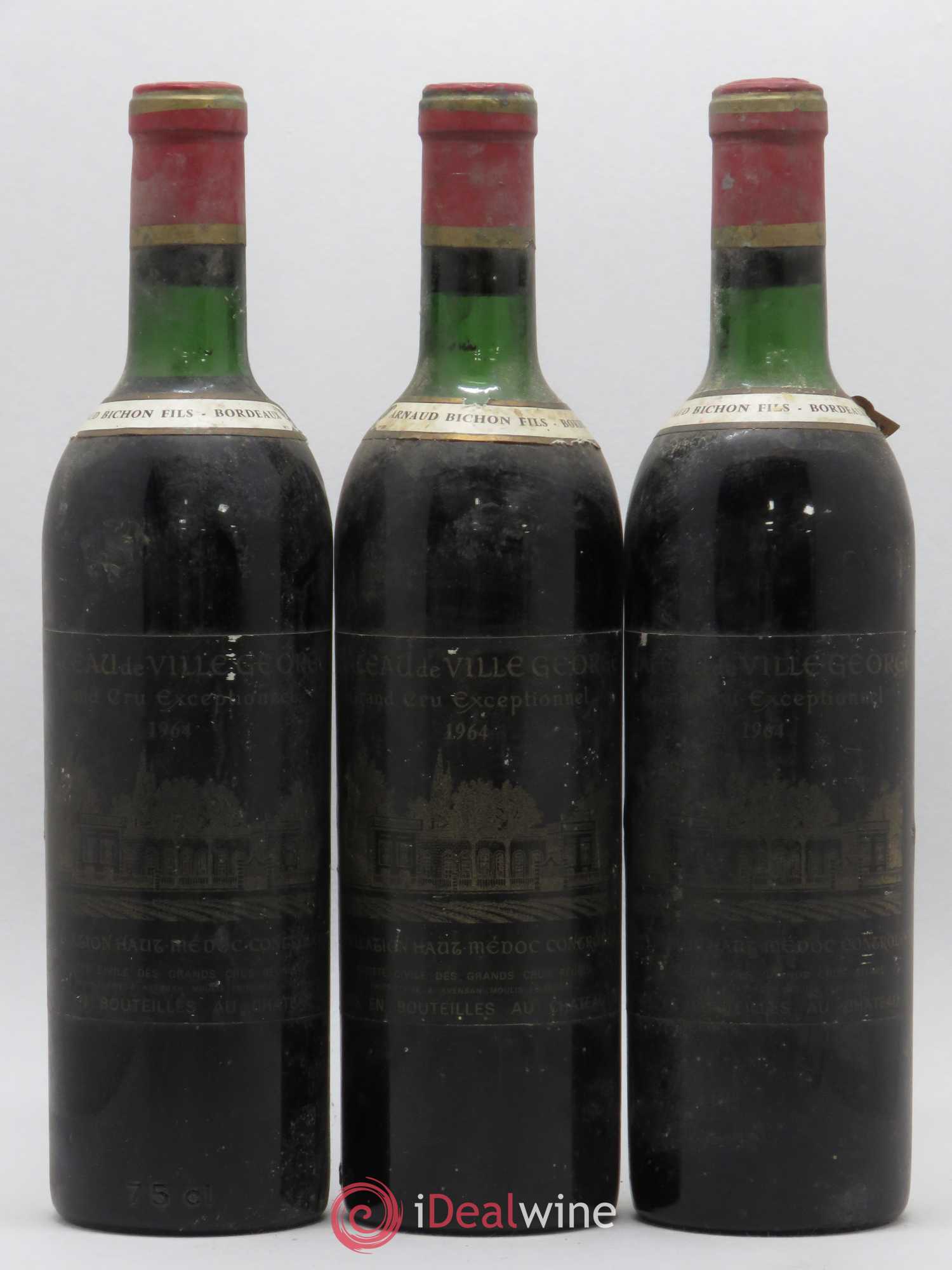 Château Villegeorge Cru Bourgeois 1964 - Lot de 3 bouteilles - 0