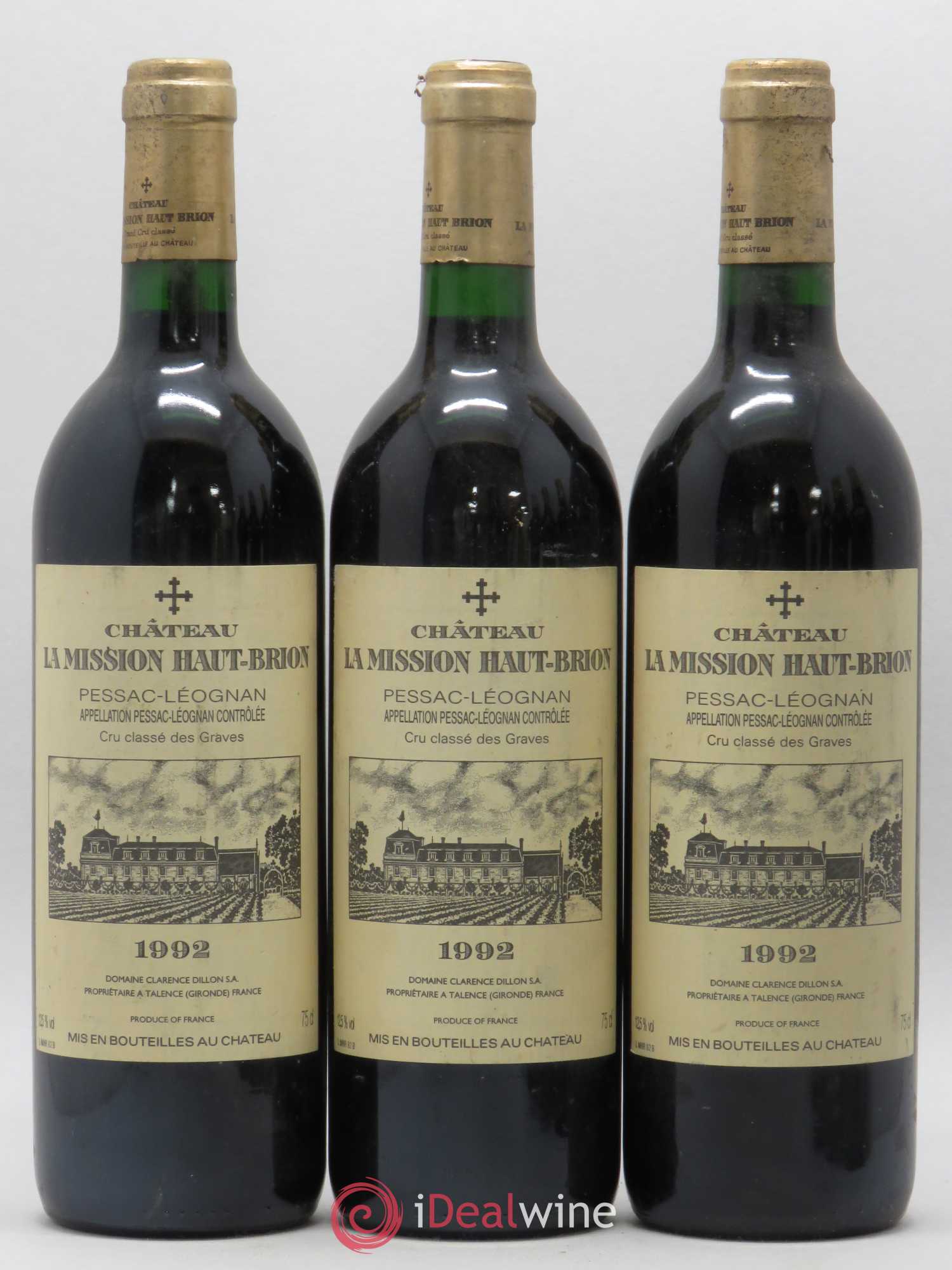Château la Mission Haut-Brion Cru Classé de Graves 1992 - Lot de 6 bouteilles - 1