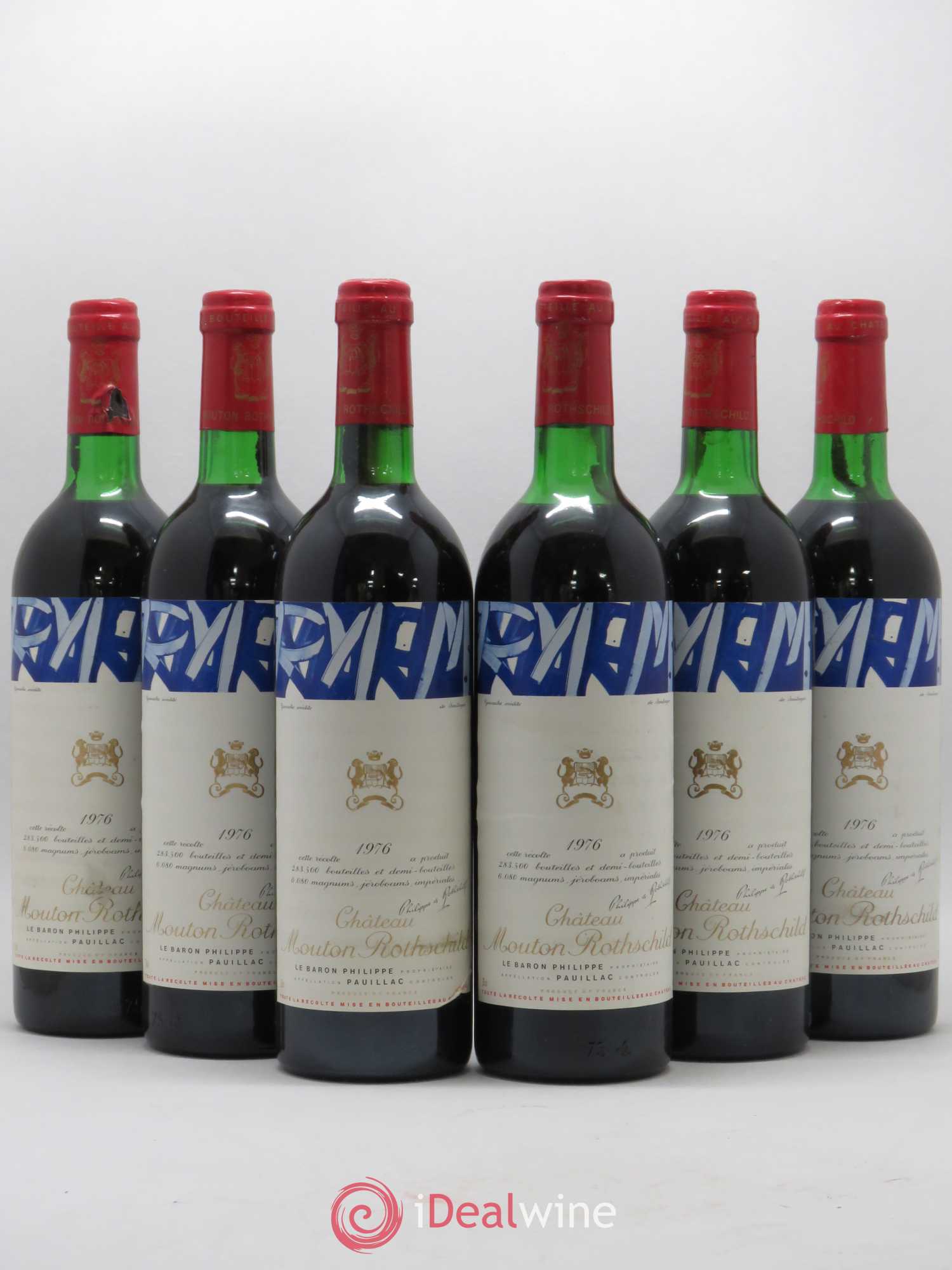 Château Mouton Rothschild 1er Grand Cru Classé 1976 - Lot de 6 bouteilles - 0
