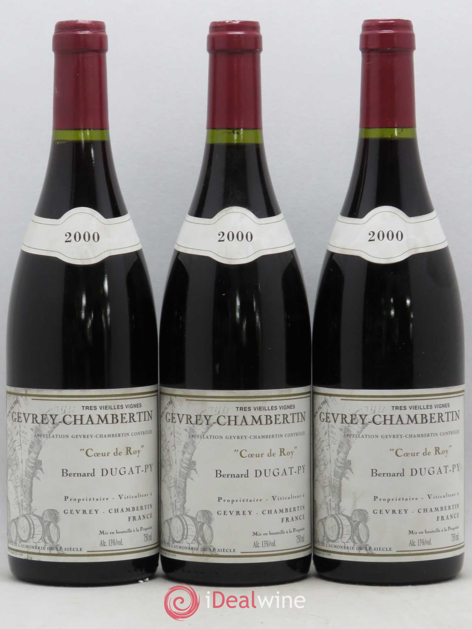 Gevrey-Chambertin Coeur de Roy Très Vieilles Vignes Dugat-Py 2000 - Lot de 3 bouteilles - 0