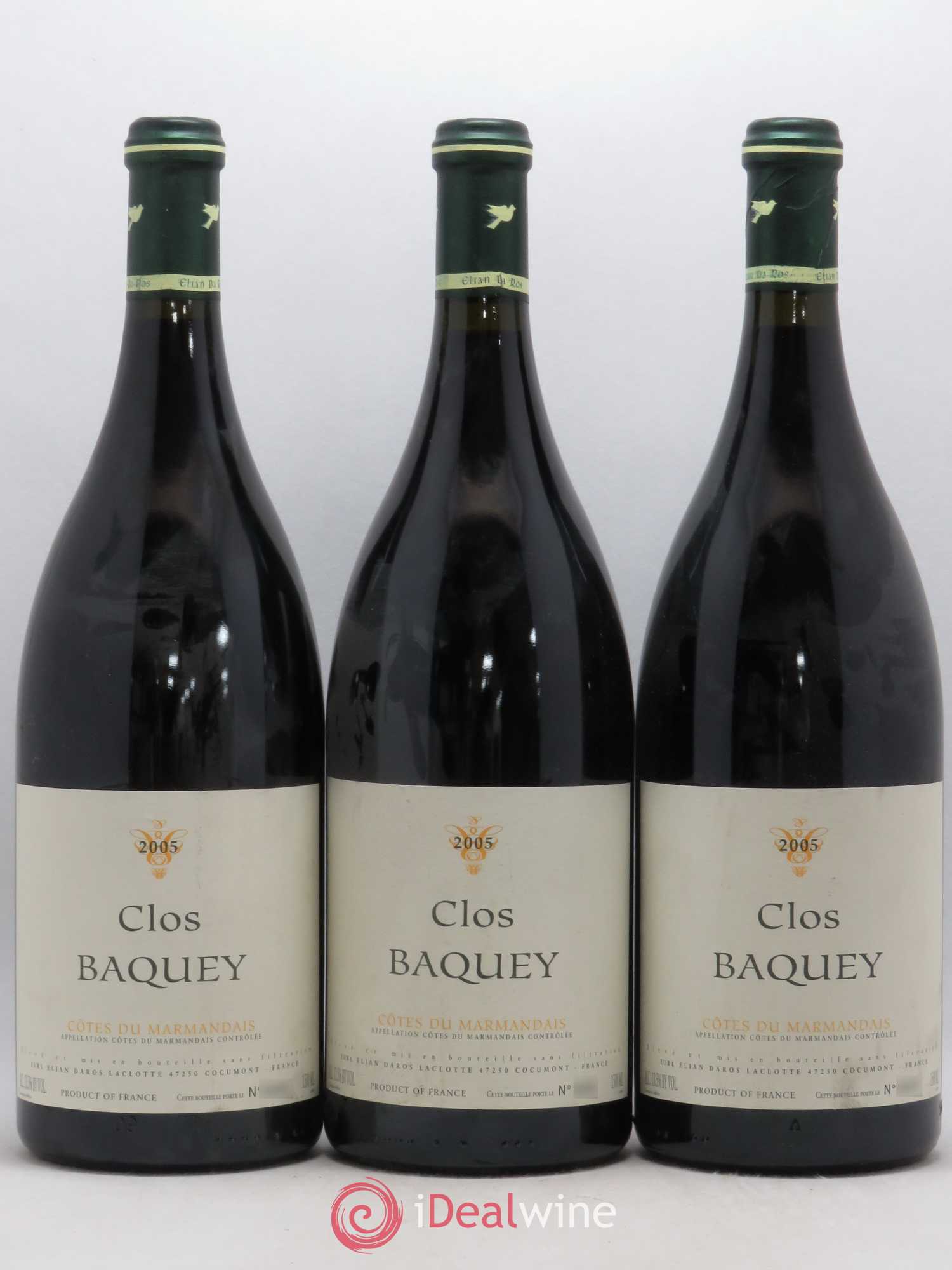 Côtes du Marmandais Clos Baquey 2005 - Posten von 3 Magnum - 0