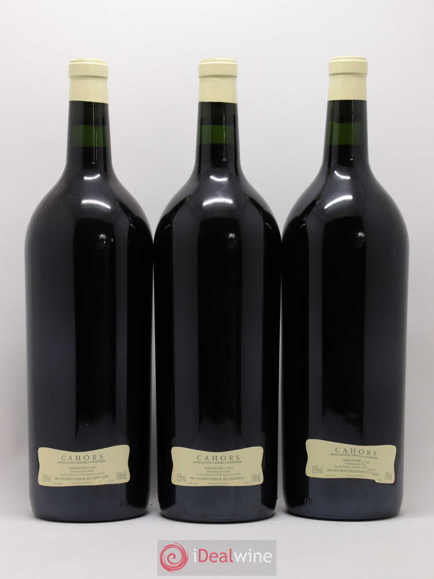 Cahors Château du Cèdre Cuvée Le Cèdre Pascal et Jean-Marc Verhaeghe 2007 - Lot de 3 magnums - 1