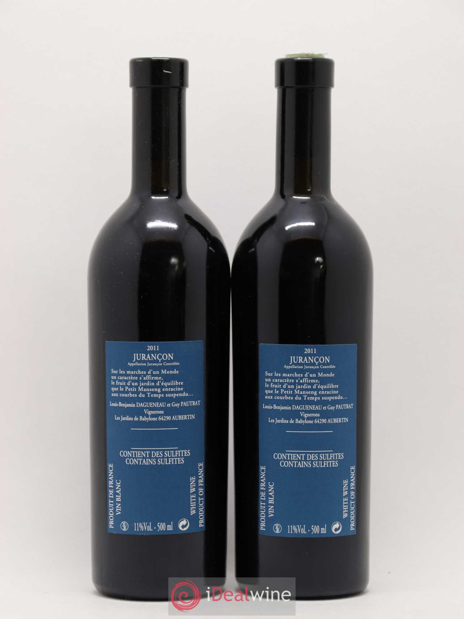 Vin de France (anciennement Jurançon) Jardins de Babylone Didier Dagueneau 50cl 2011 - Lotto di 2 bottiglie - 1