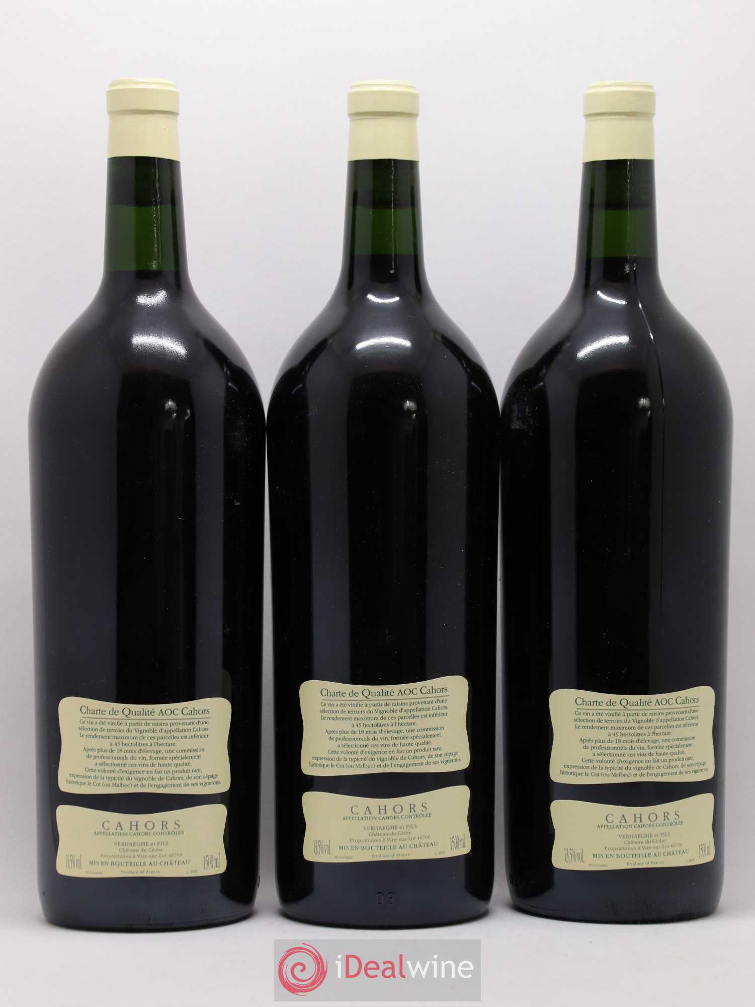 Cahors Château du Cèdre Cuvée Le Cèdre Pascal et Jean-Marc Verhaeghe 2006 - Posten von 3 Magnum - 1