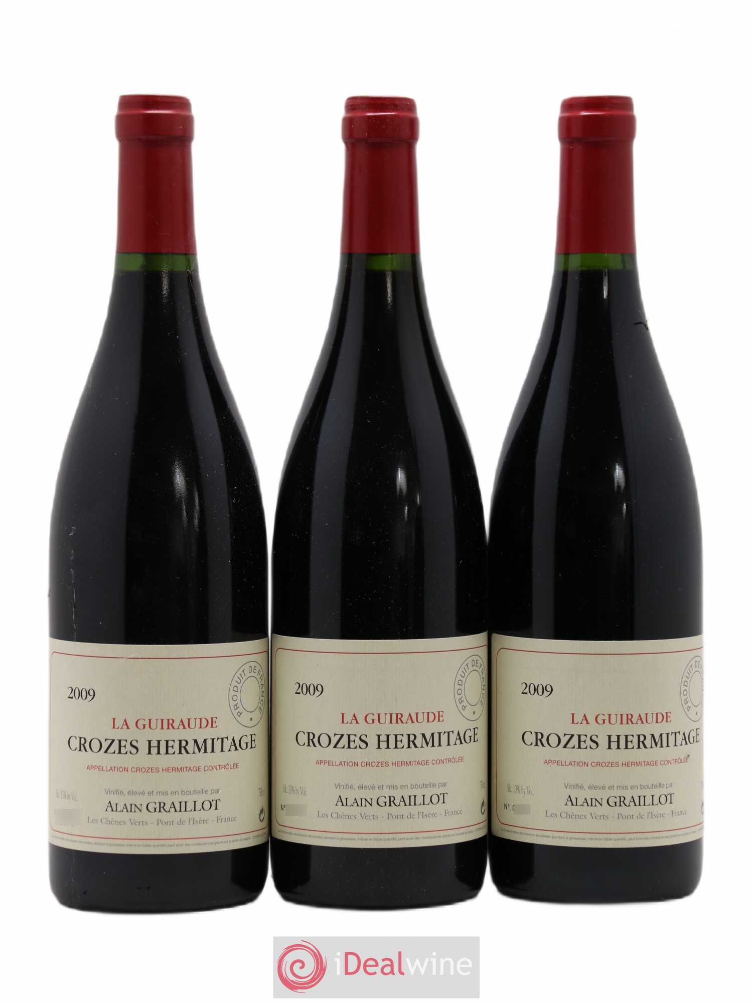 Crozes-Hermitage La Guiraude Domaine Graillot 2009 - Lot de 3 bouteilles - 0