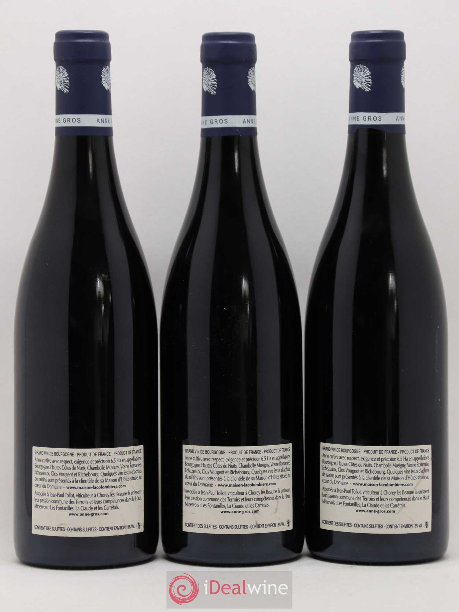 Clos de Vougeot Grand Cru Le Grand Maupertui Anne Gros 2010 - Lot de 3 bouteilles - 1