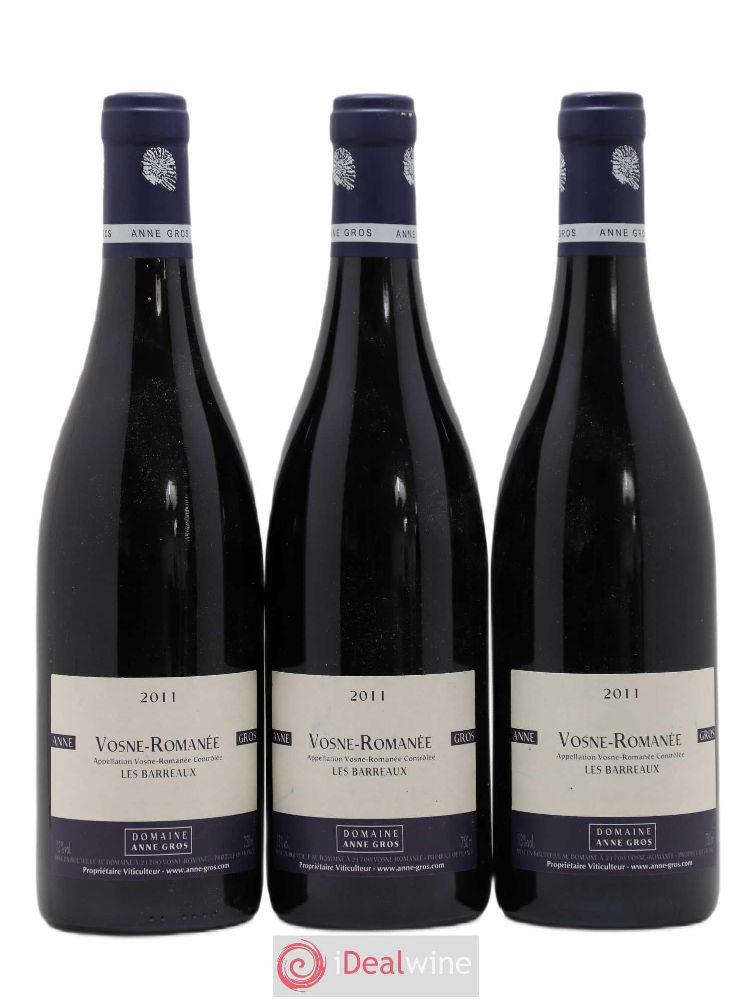 Vosne-Romanée Les Barreaux Anne Gros 2011 - Lot de 3 bouteilles - 0