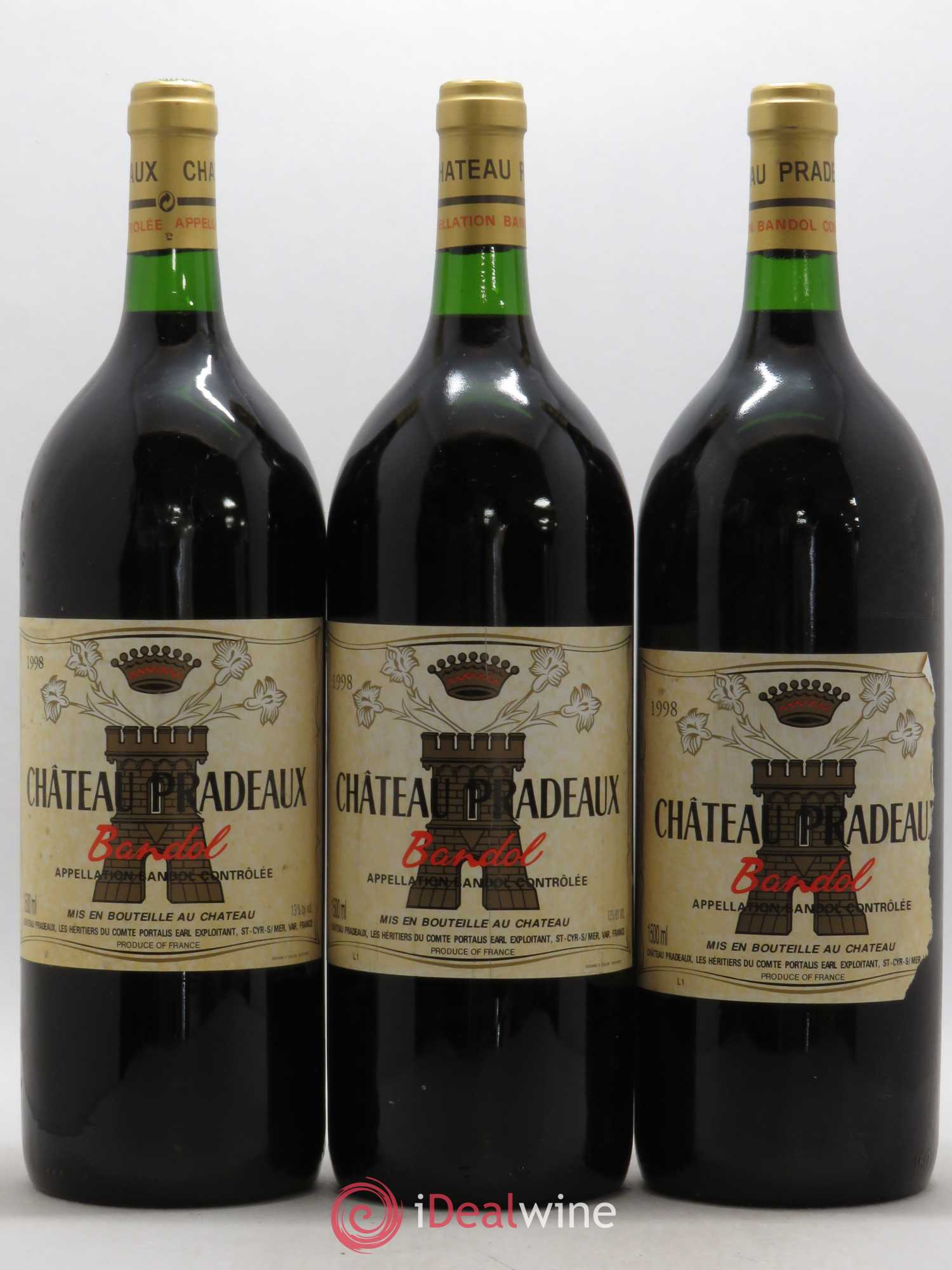 Bandol Château Pradeaux Famille Portalis 1998 - Lot de 3 magnums - 0