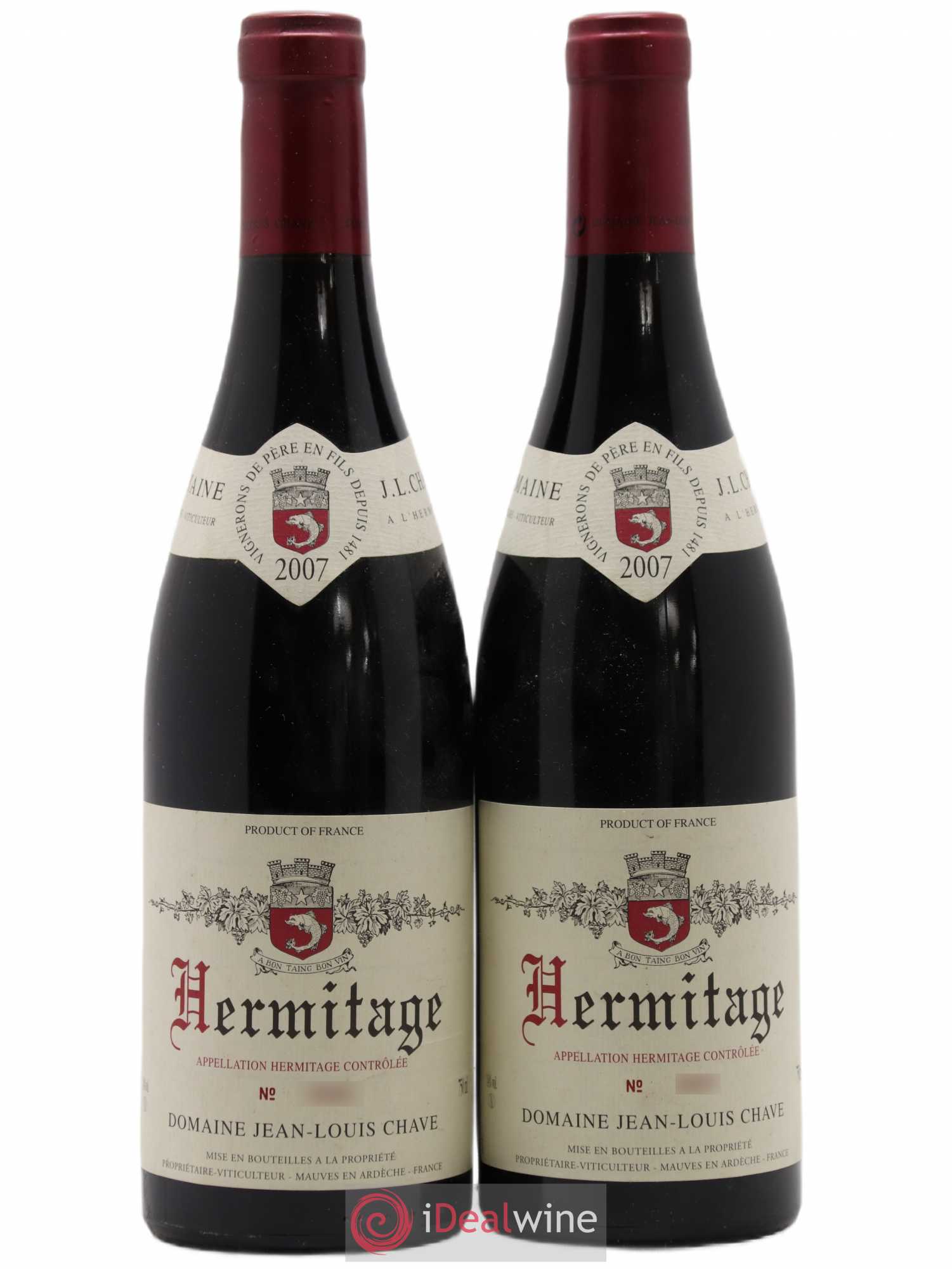 Hermitage Jean-Louis Chave 2007 - Lot de 2 bouteilles - 0