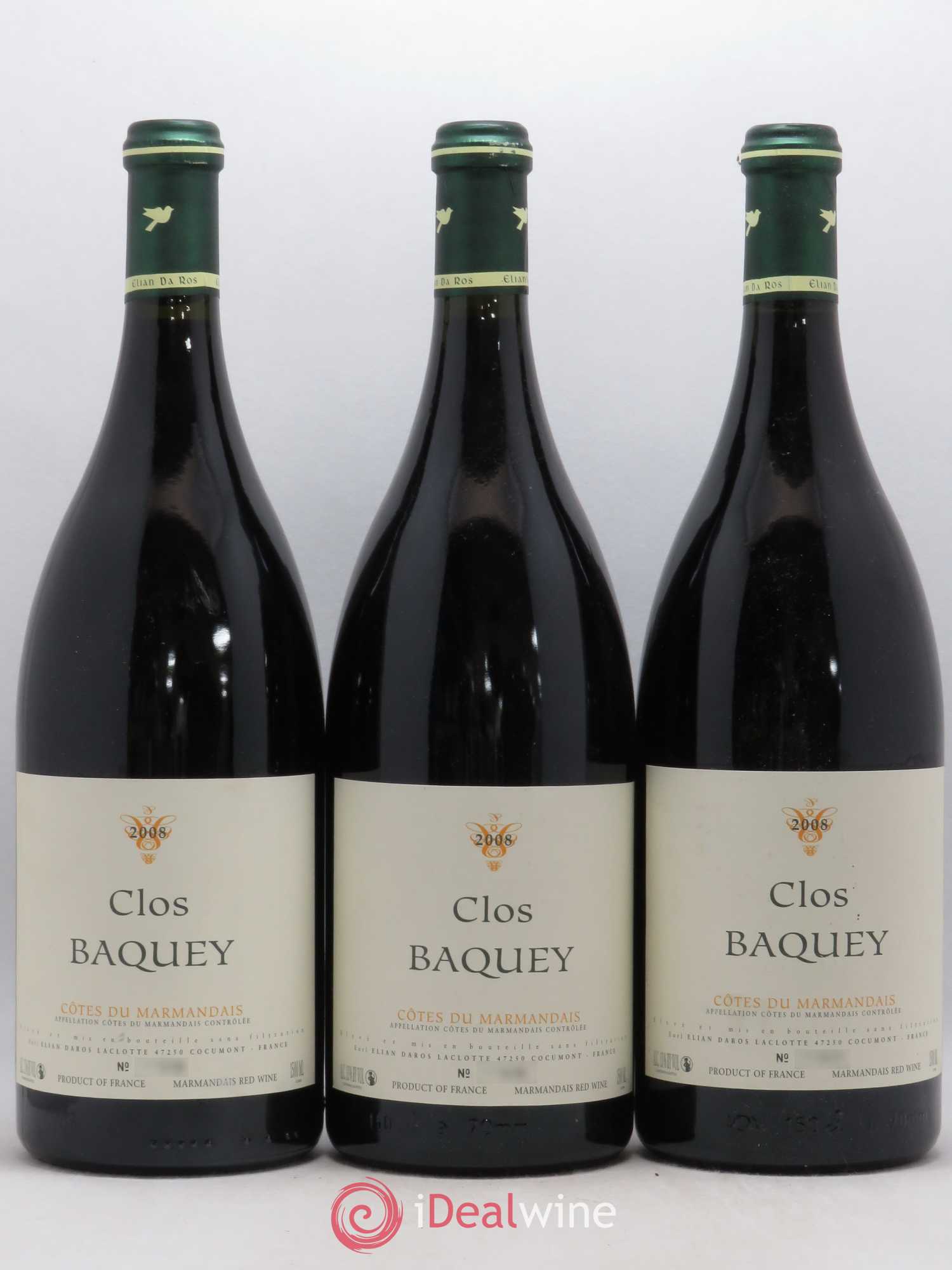 Côtes du Marmandais Clos Baquey 2008 - Posten von 3 Magnum - 0
