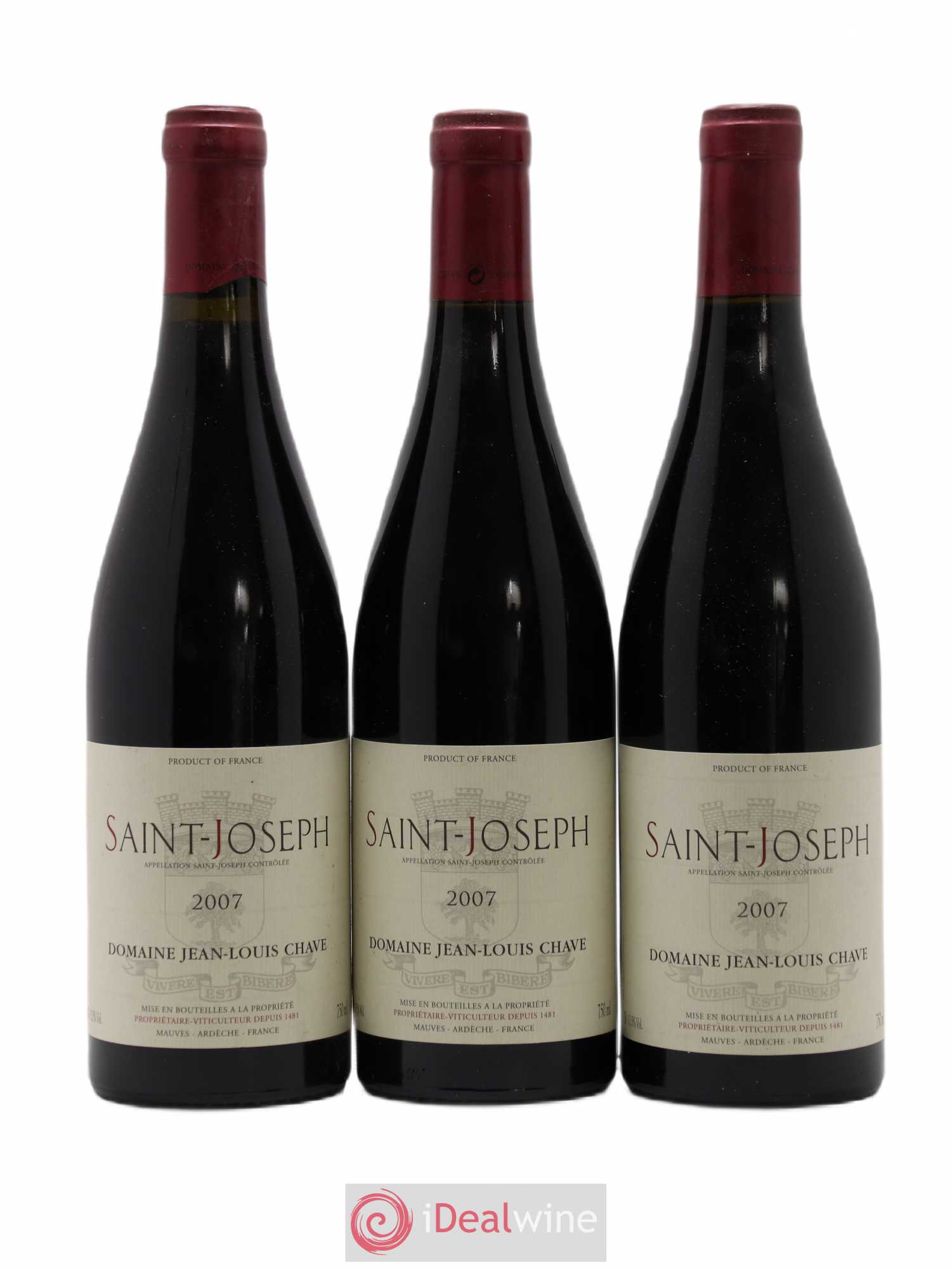 Saint-Joseph Jean-Louis Chave 2007 - Lot de 3 bouteilles - 0