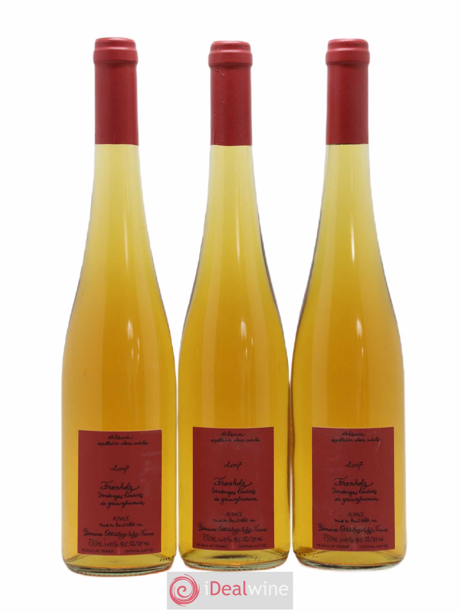 Alsace Gewurztraminer Fronholz Vendanges Tardives Ostertag (Domaine) 2007 - Lotto di 3 bottiglie - 0