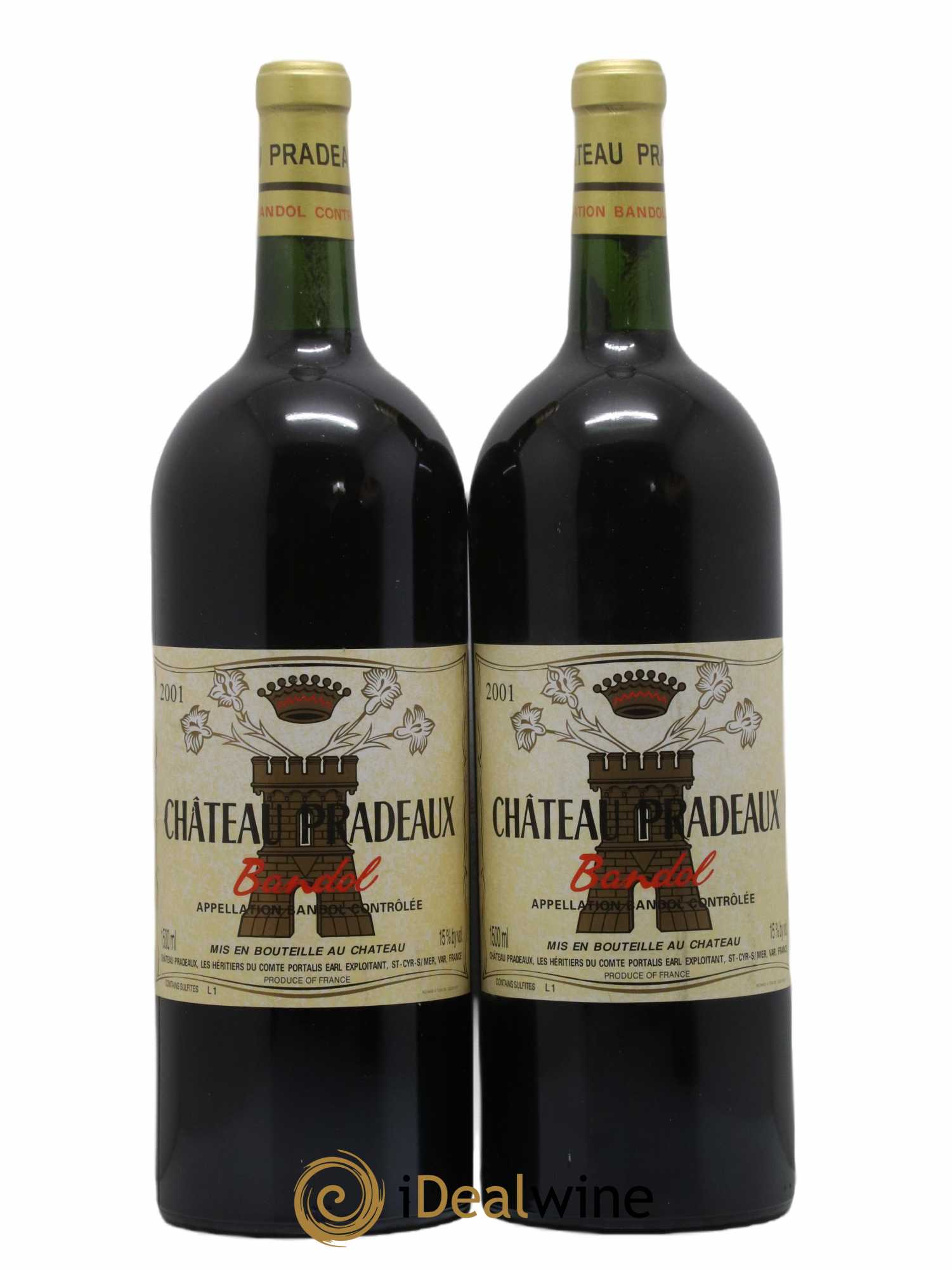 Bandol Château Pradeaux Famille Portalis 2001 - Lot de 2 magnums - 0