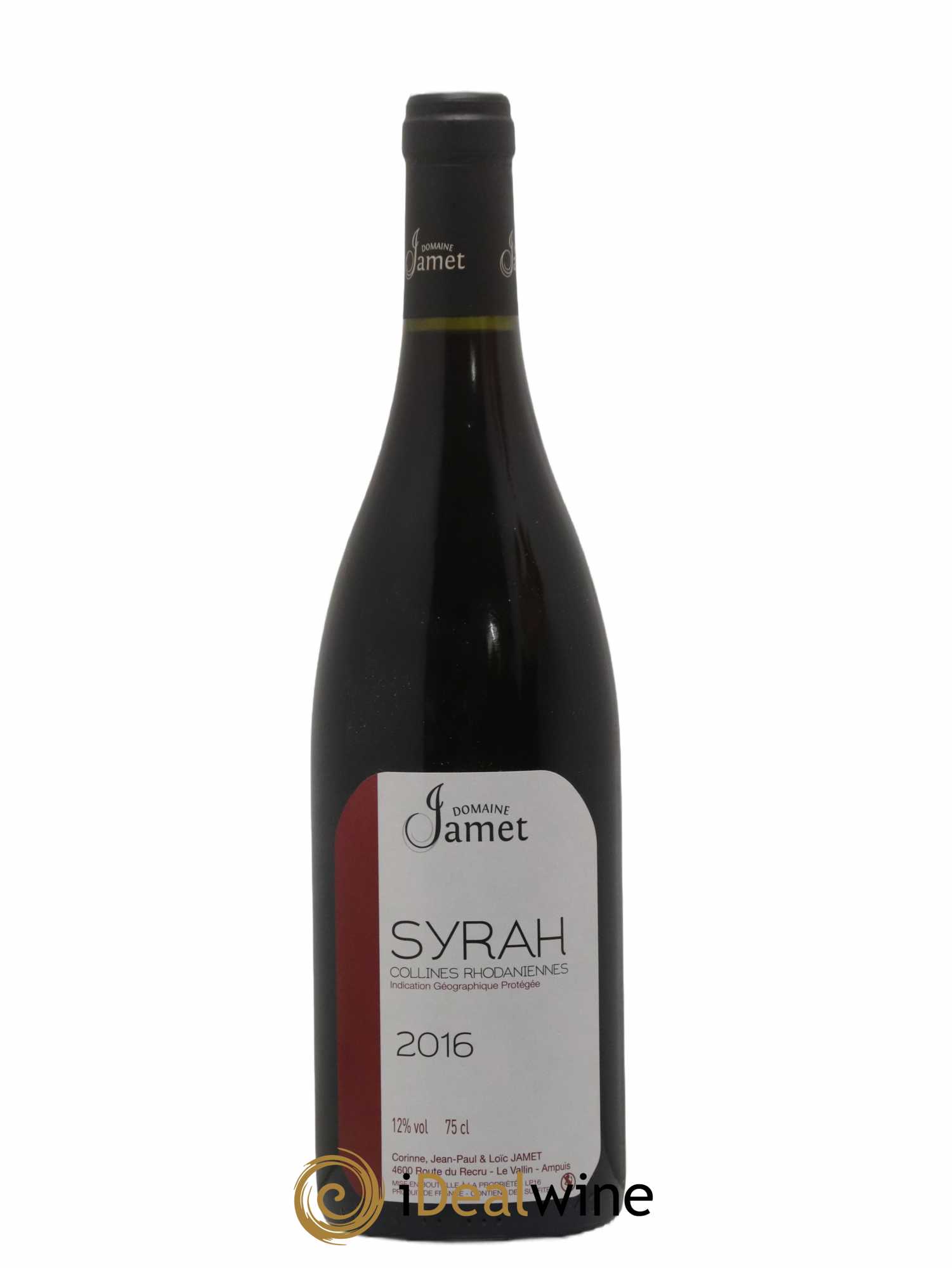 Collines Rhodaniennes Syrah Jamet (Domaine) 2016 - Posten von 1 Flasche - 0