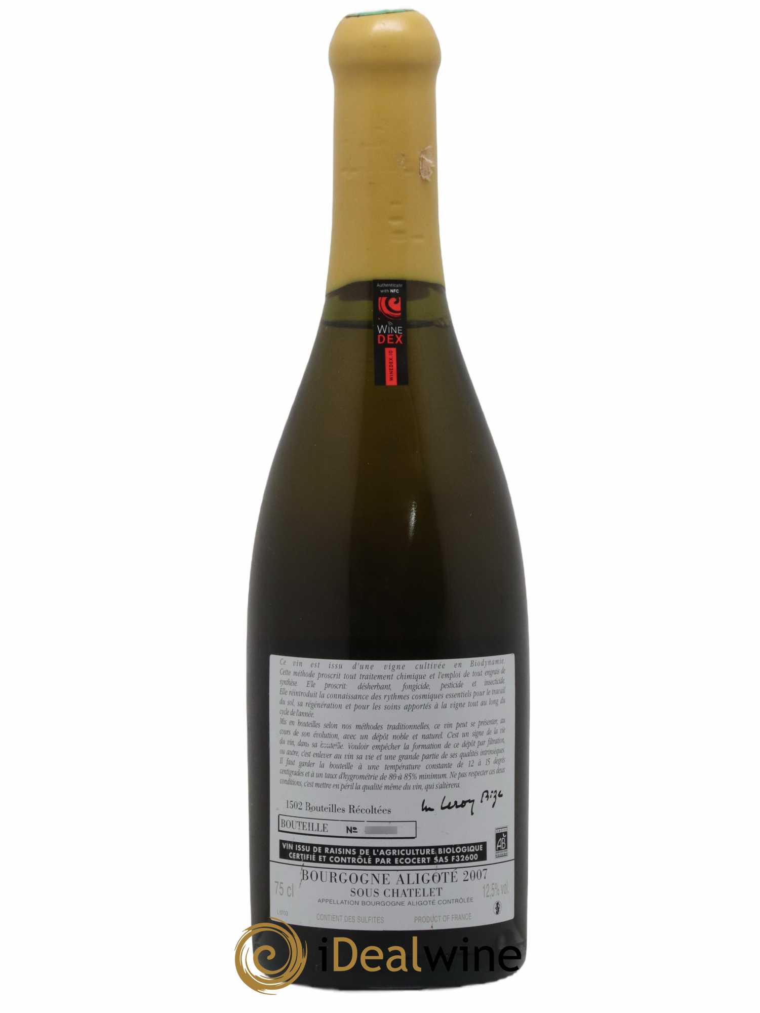 Bourgogne Aligoté Sous Chatelet d'Auvenay (Domaine) 2007 - Lot de 1 bouteille - 2