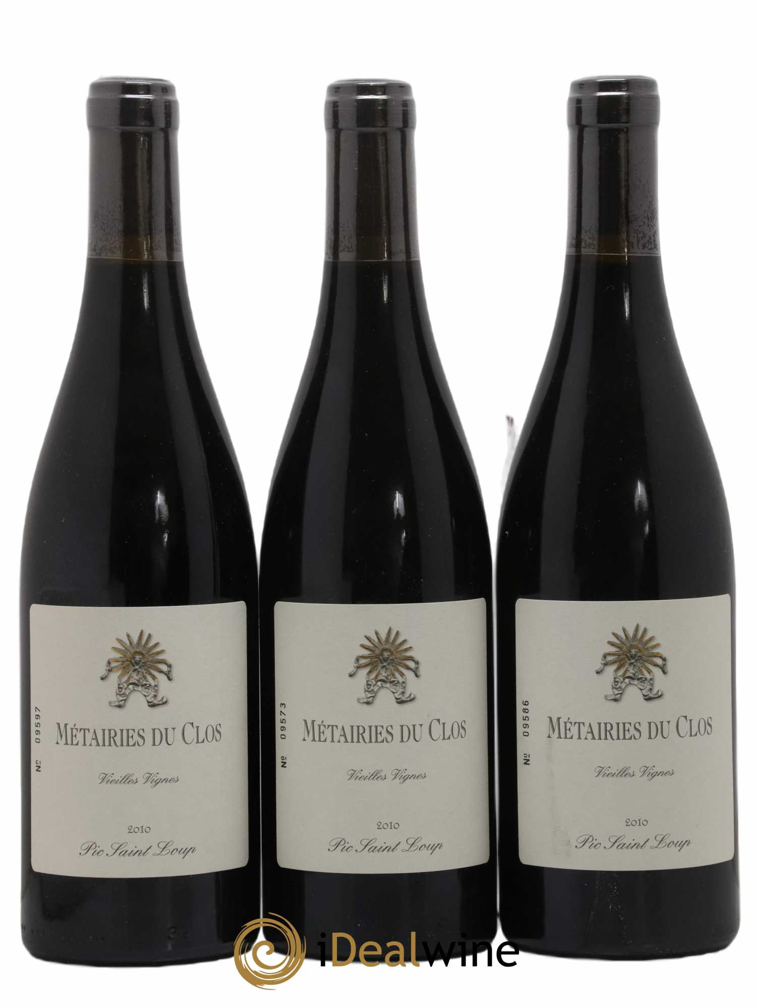 Pic Saint-Loup Les Métairies du Clos Vieilles Vignes Christophe Peyrus et Françoise Julien 2010 - Lot de 3 bouteilles - 0
