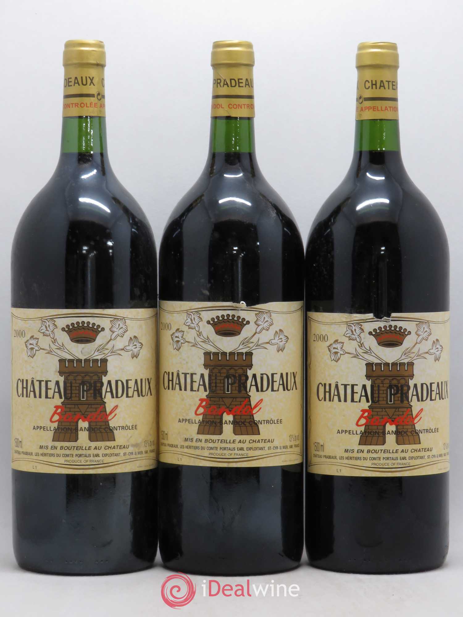 Bandol Château Pradeaux Famille Portalis 2000 - Lot de 3 magnums - 0