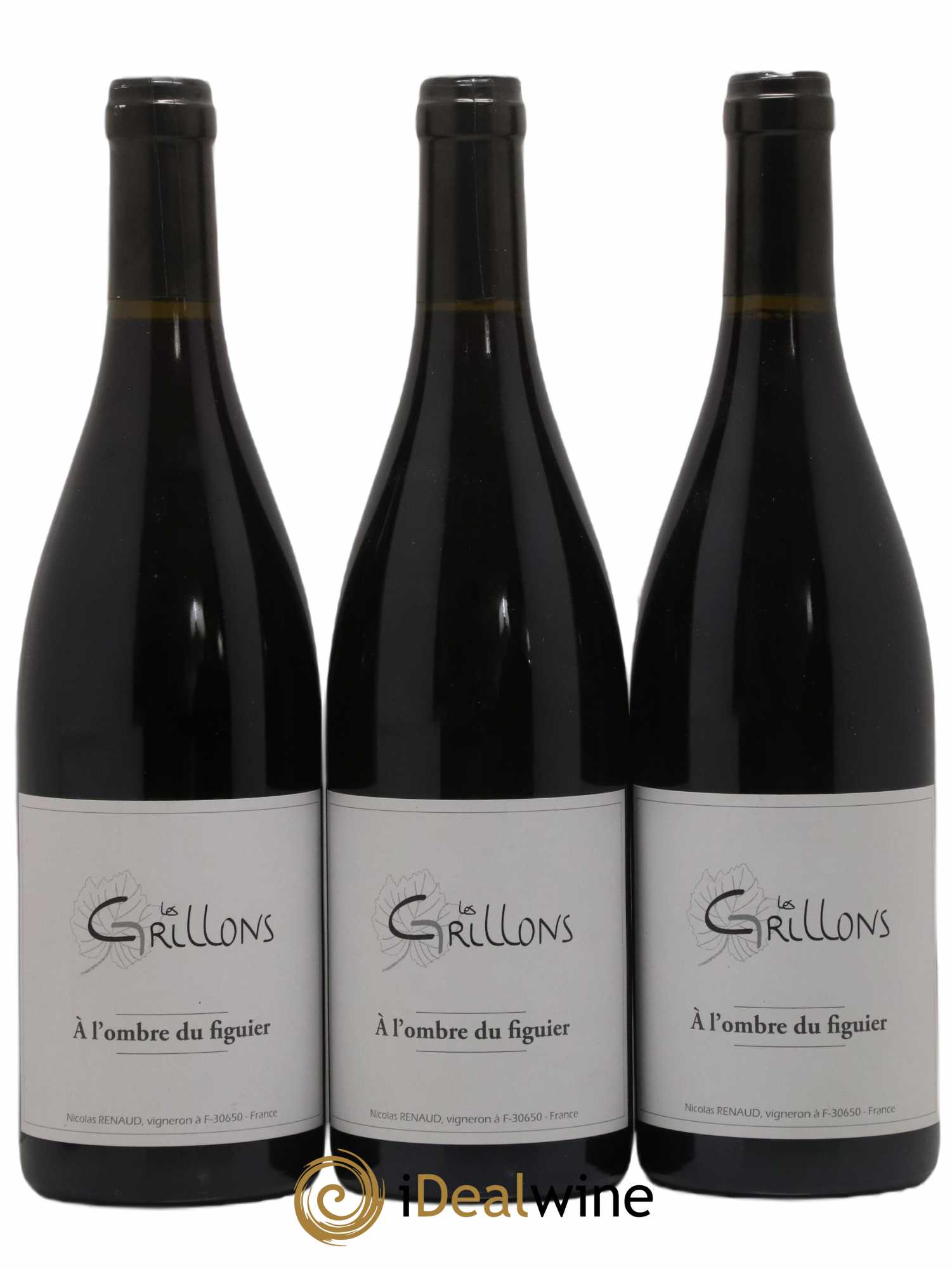 Vin de France A l'ombre du figuier Clos des Grillons 2015 - Lot de 3 bouteilles - 0