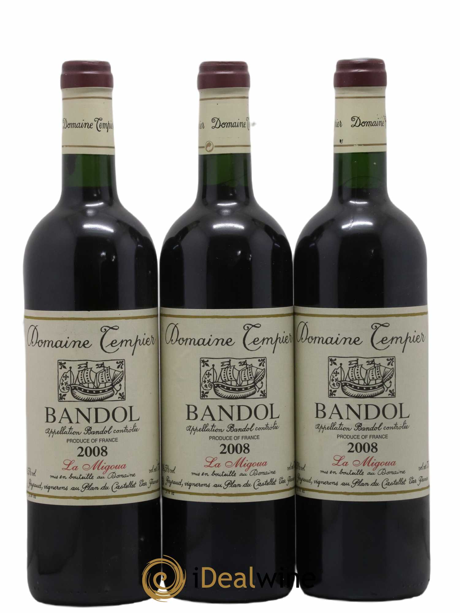 Bandol Domaine Tempier Cuvée La Migoua Famille Peyraud 2008 - Lot de 3 bouteilles - 0