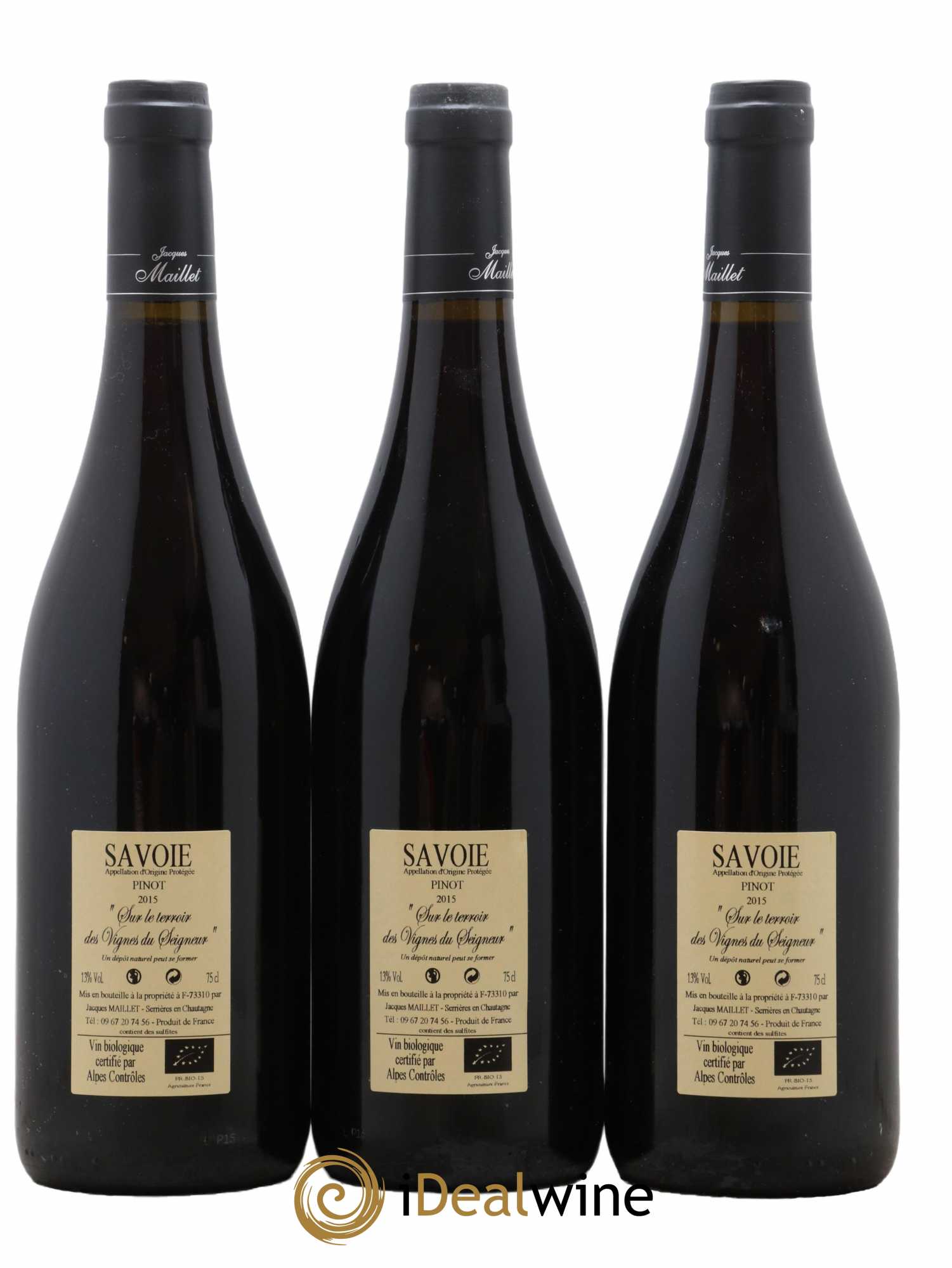 AOP Vin de Savoie Chautagne Pinot Noir Jacques Maillet 2015 - Posten von 3 Flaschen - 1