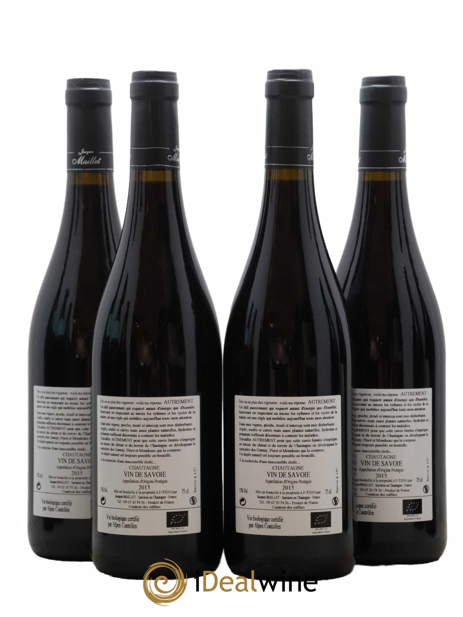 Vin de Savoie Chautagne Autrement Rouge Jacques Maillet 2015 - Posten von 4 Flaschen - 1