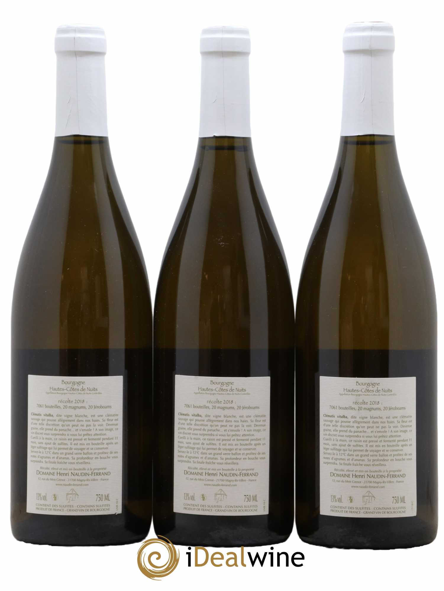 Hautes-Côtes de Nuits Clématis vitalba Naudin-Ferrand (Domaine) 2018 - Posten von 3 Flaschen - 1