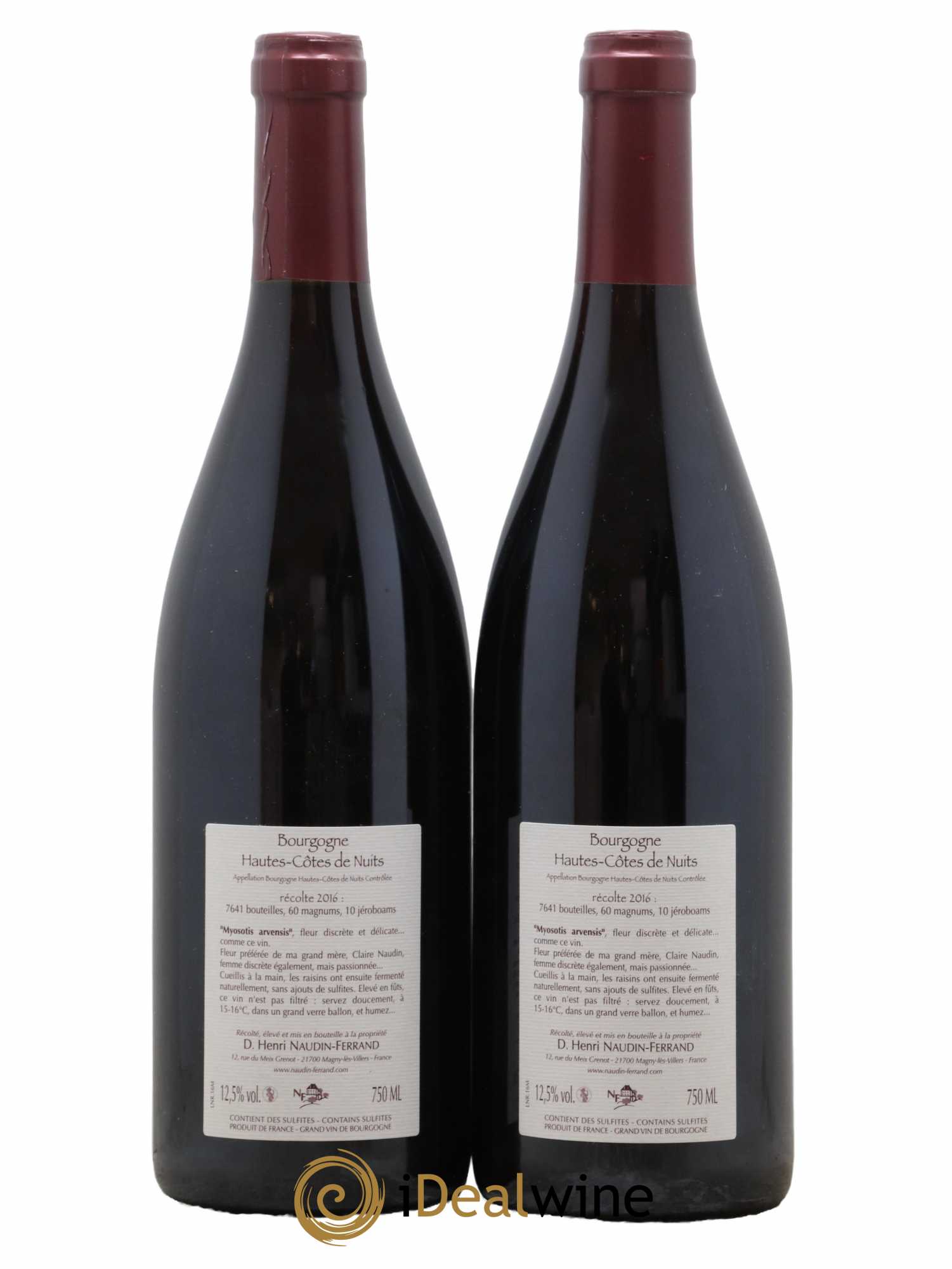 Hautes-Côtes de Nuits Myosotis Arvensis Naudin-Ferrand (Domaine) 2016 - Lot de 2 bouteilles - 1