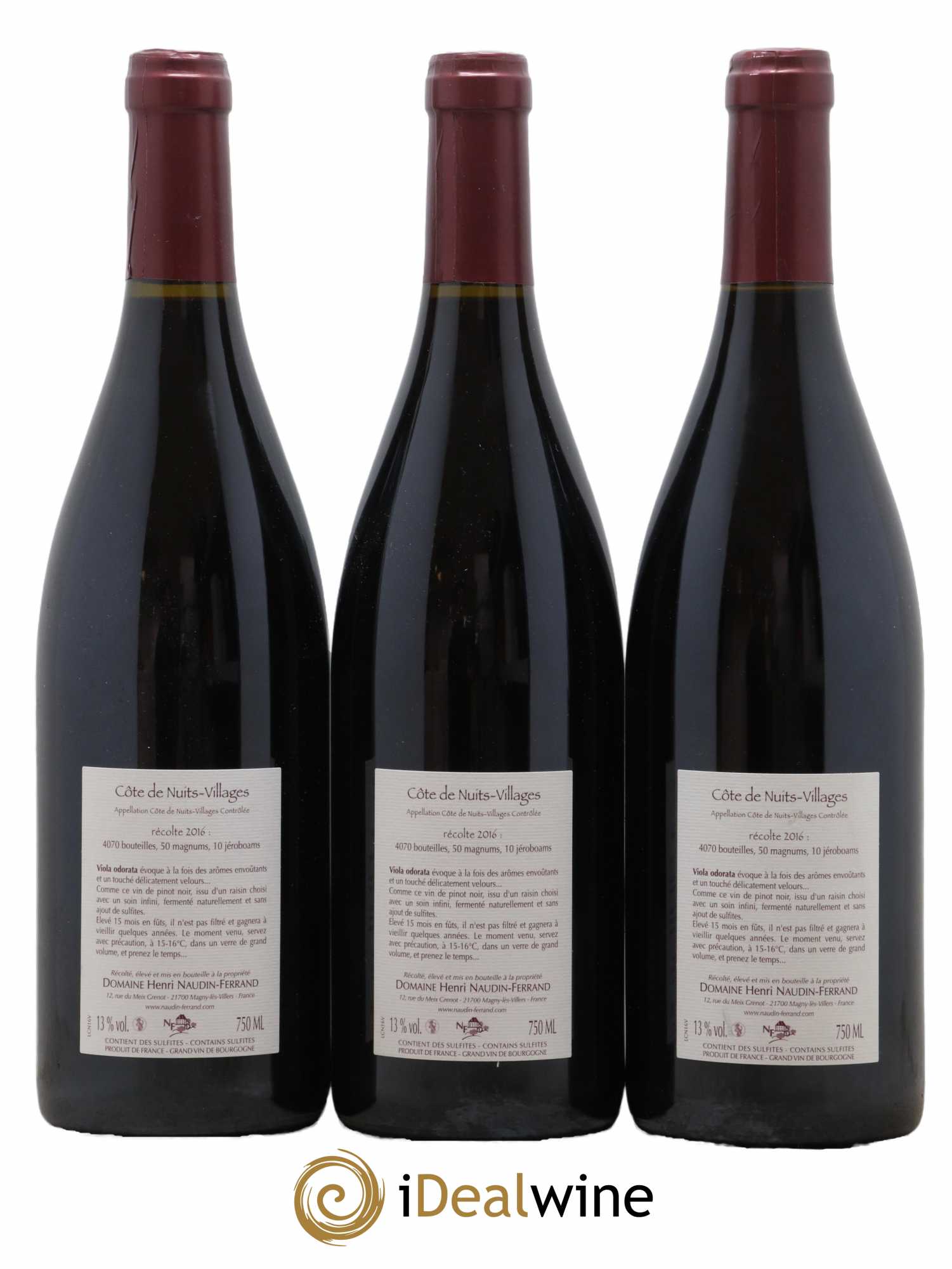 Côte de Nuits-Villages Viola Odorata Naudin-Ferrand (Domaine) 2016 - Lot de 3 bouteilles - 1