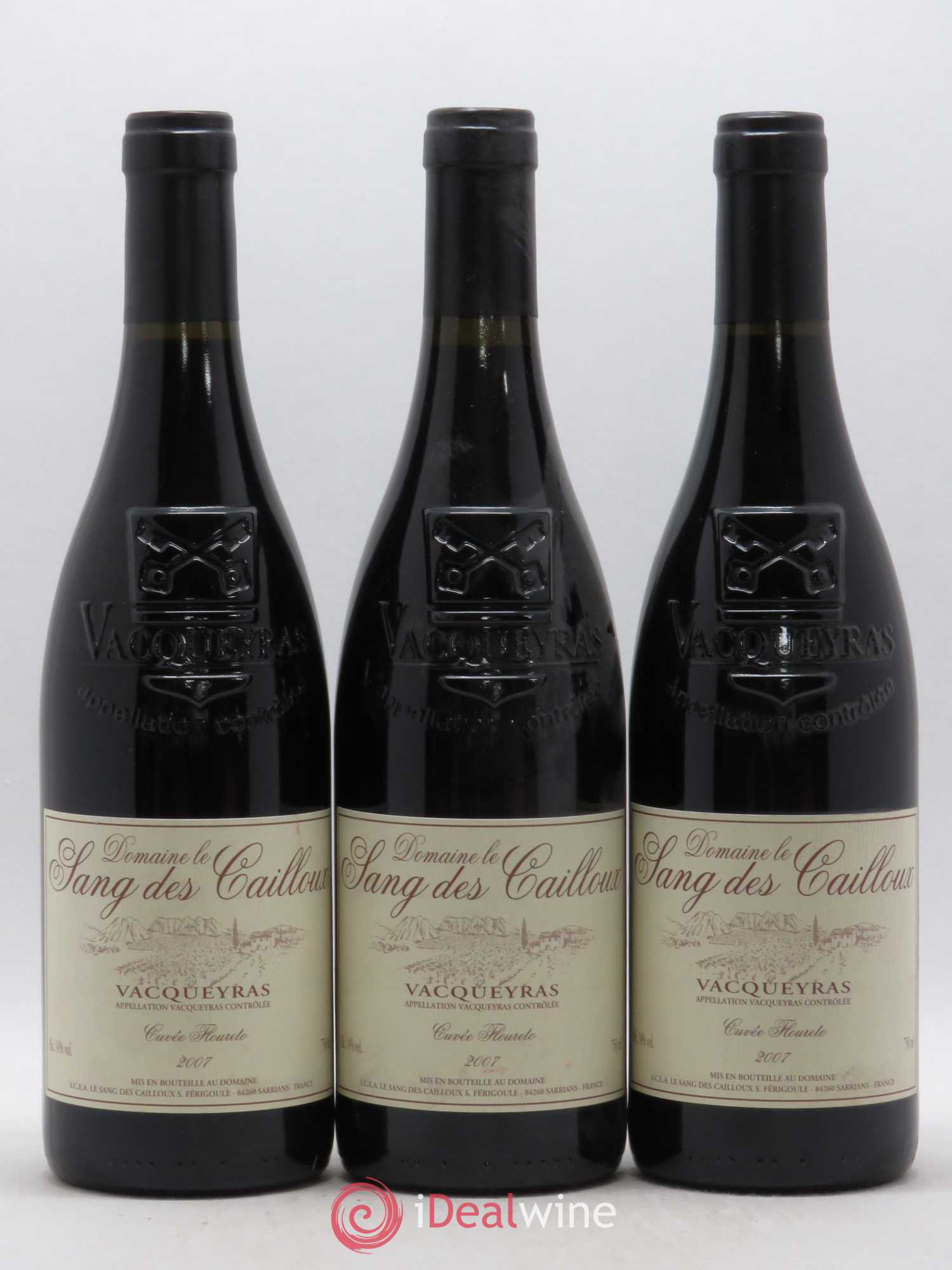 Vacqueyras Floureto Le Sang des Cailloux 2007 - Lot de 3 bouteilles - 0