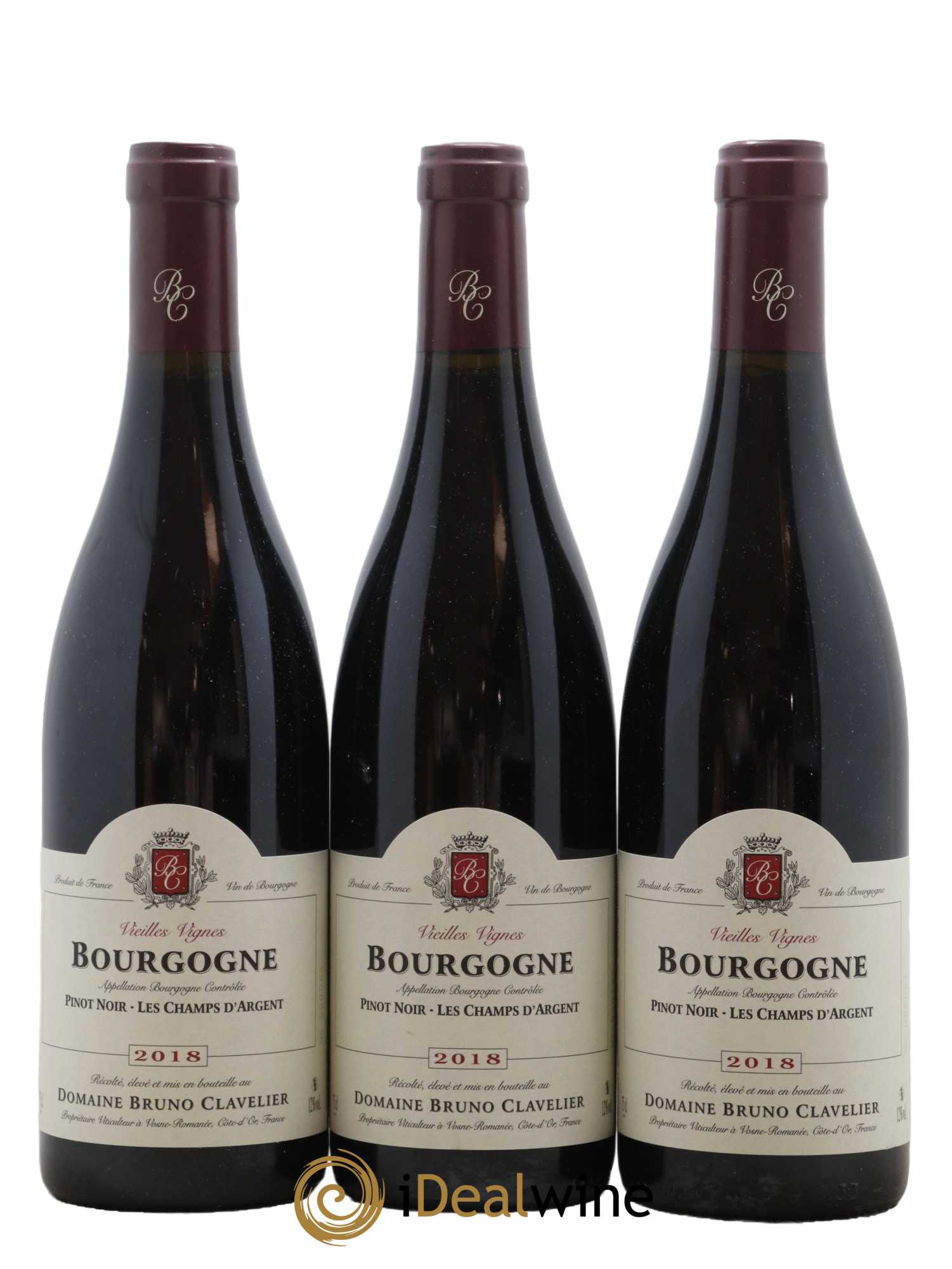 Bourgogne Pinot Noir Les Champs d'Argent Vieilles Vignes Domaine Bruno Clavelier 2018 - Lot de 3 bouteilles - 0