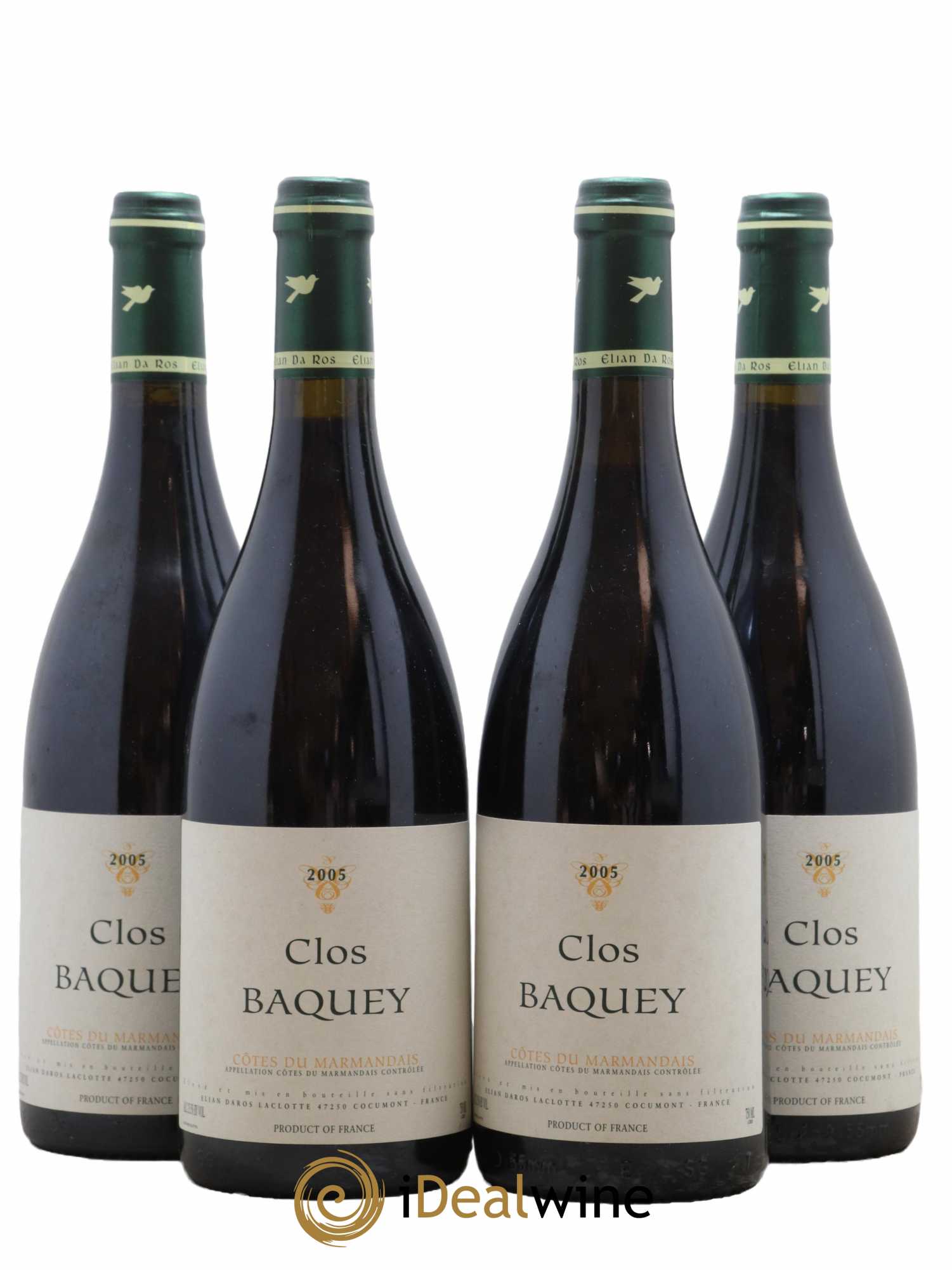 Côtes du Marmandais Clos Baquey Elian Da Ros (Domaine) 2005 - Lot de 4 bouteilles - 0