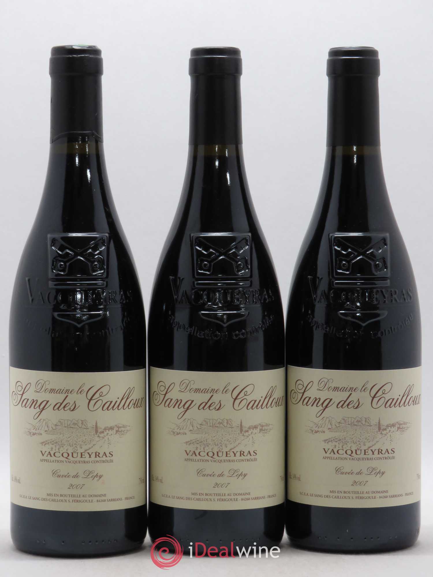 Vacqueyras Cuvée de Lopy Le Sang des Cailloux 2007 - Lot de 3 bouteilles - 0