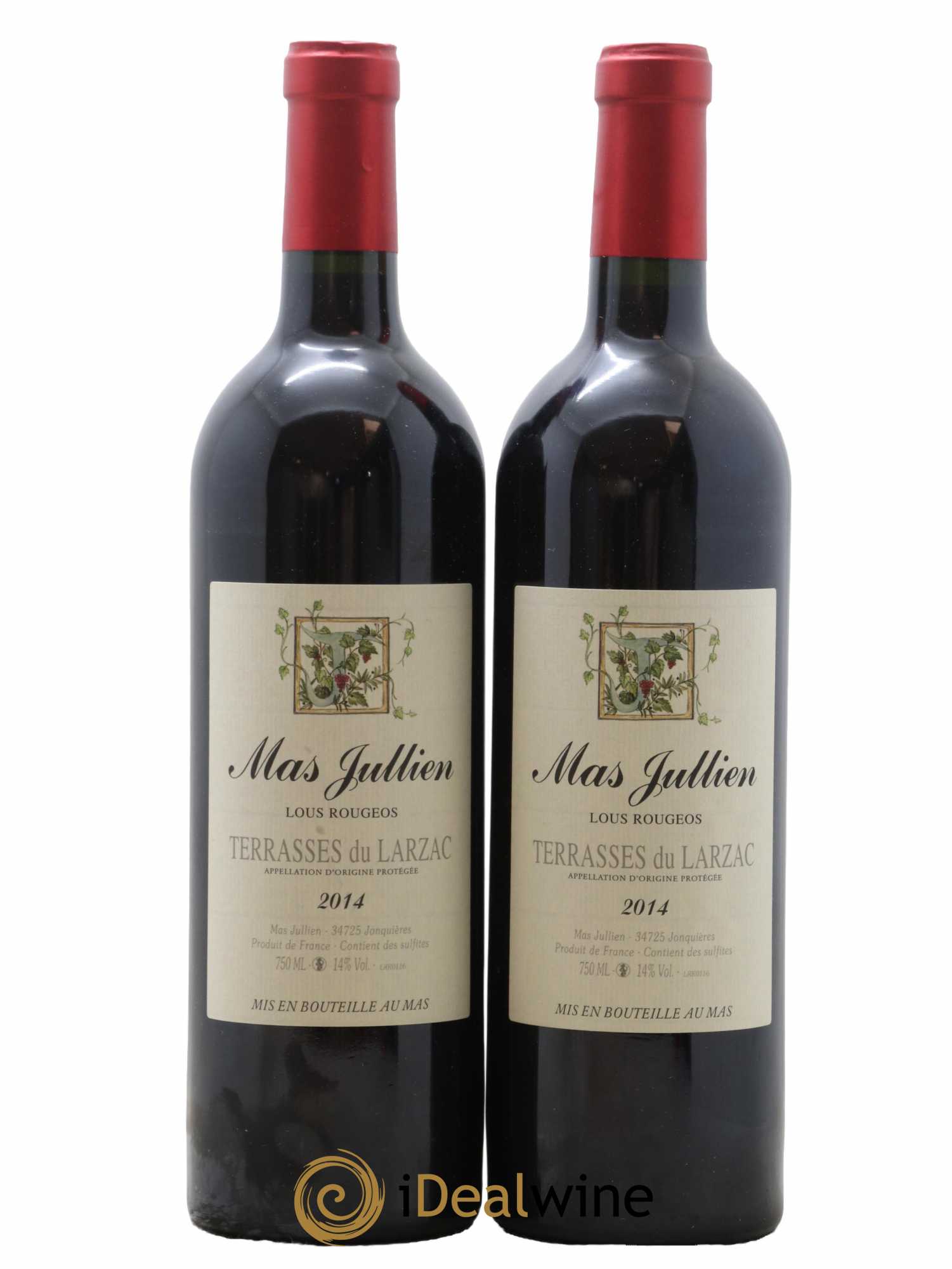 Terrasses du Larzac Mas Jullien Lous Rougeos Olivier Jullien 2014 - Lot de 2 bouteilles - 0