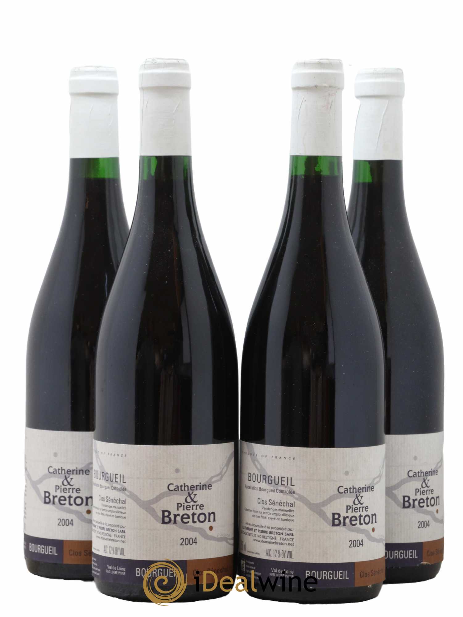 Bourgueil Clos Sénéchal Catherine et Pierre Breton 2004 - Lot de 4 bouteilles - 0
