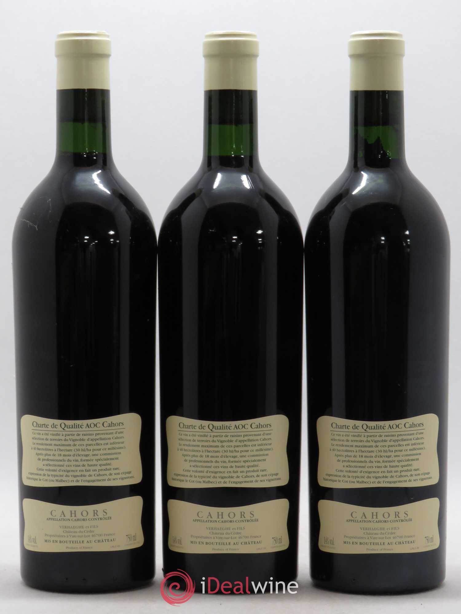 Cahors Château du Cèdre Cuvée Le Cèdre Pascal et Jean-Marc Verhaeghe 2005 - Lot de 6 bouteilles - 2