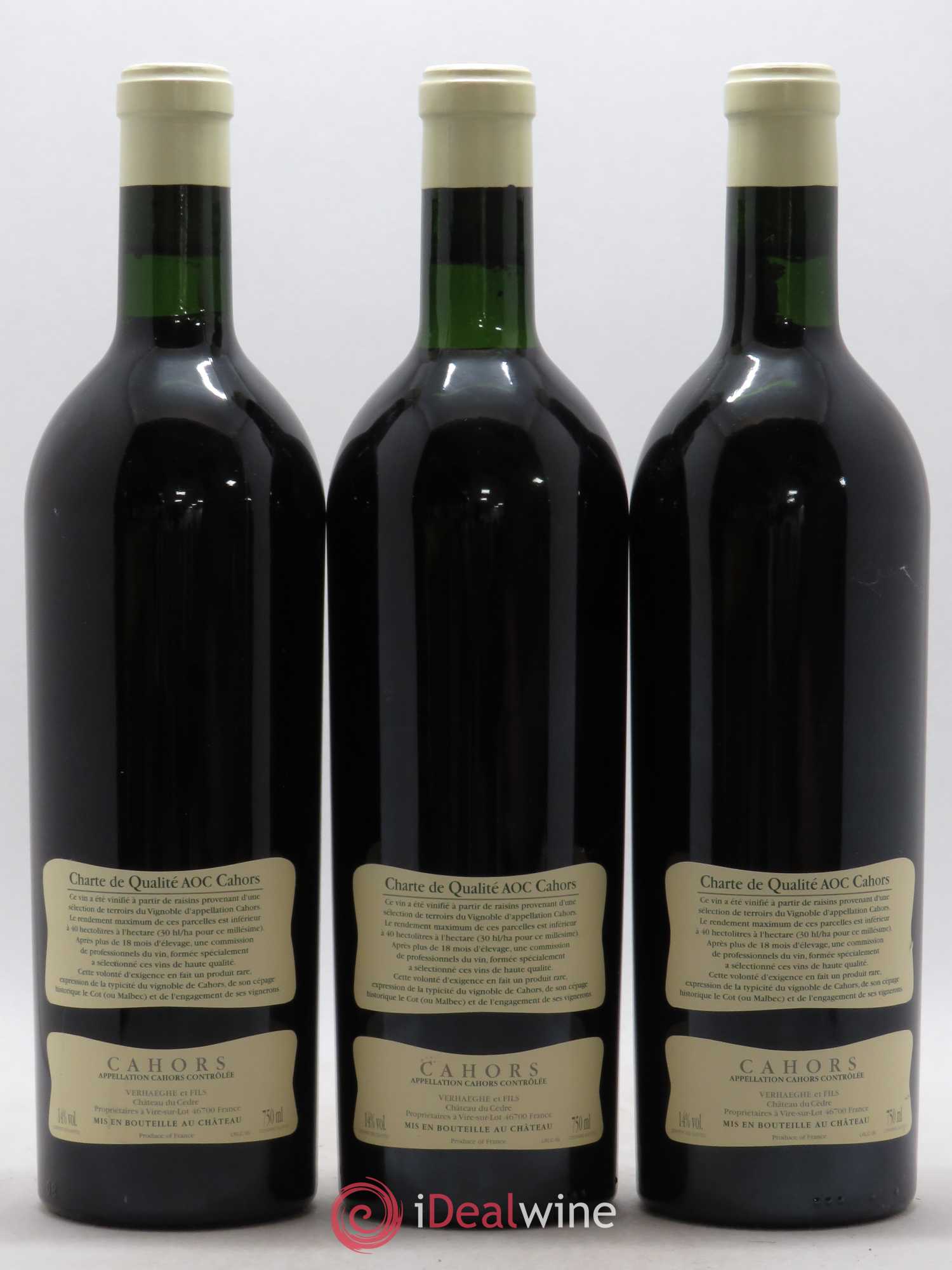 Cahors Château du Cèdre Cuvée Le Cèdre Pascal et Jean-Marc Verhaeghe 2005 - Lot de 6 bouteilles - 4