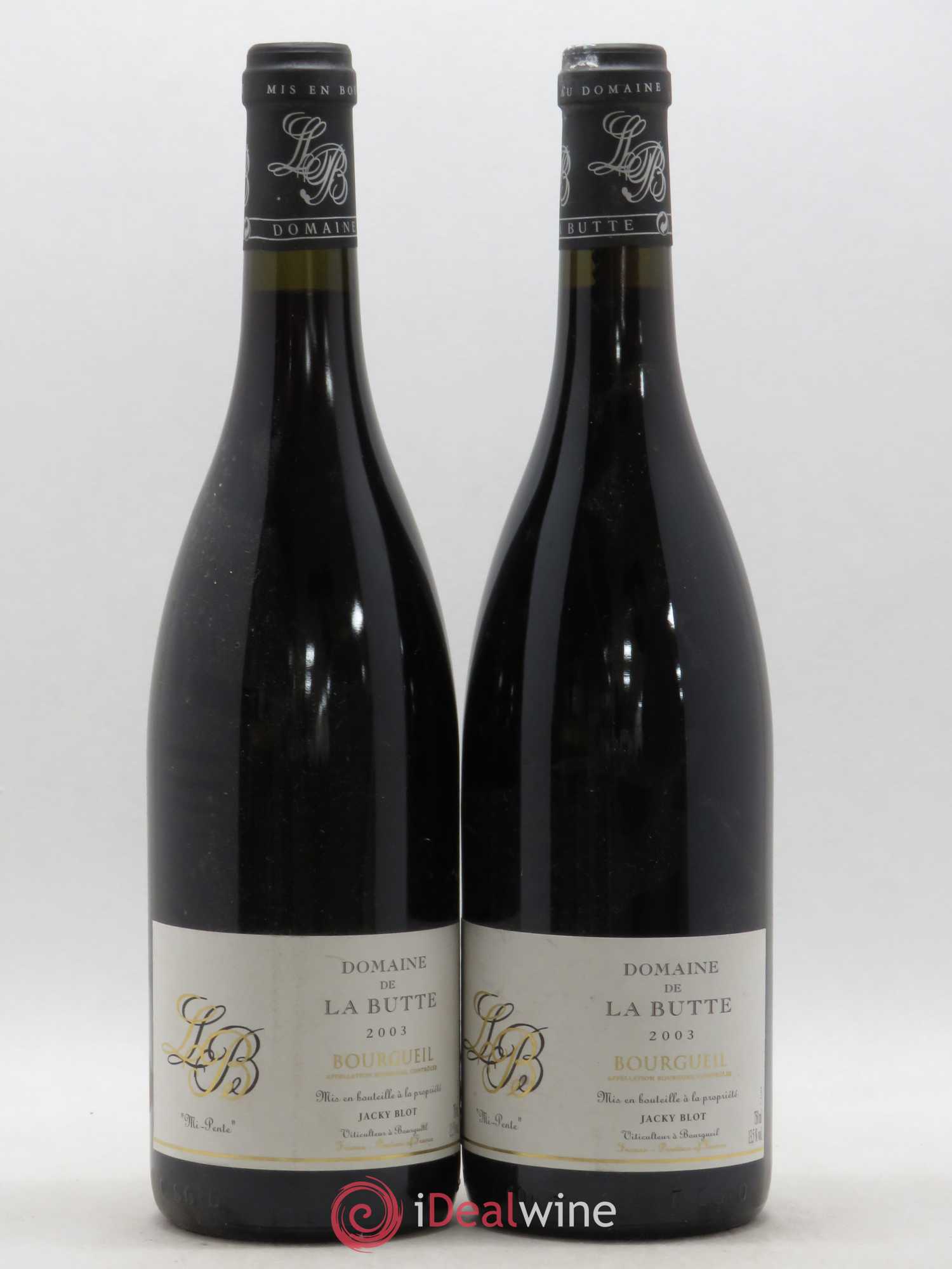 Bourgueil Mi-Pente Domaine de La Butte - Jacky Blot 2003 - Lot de 2 bouteilles - 0