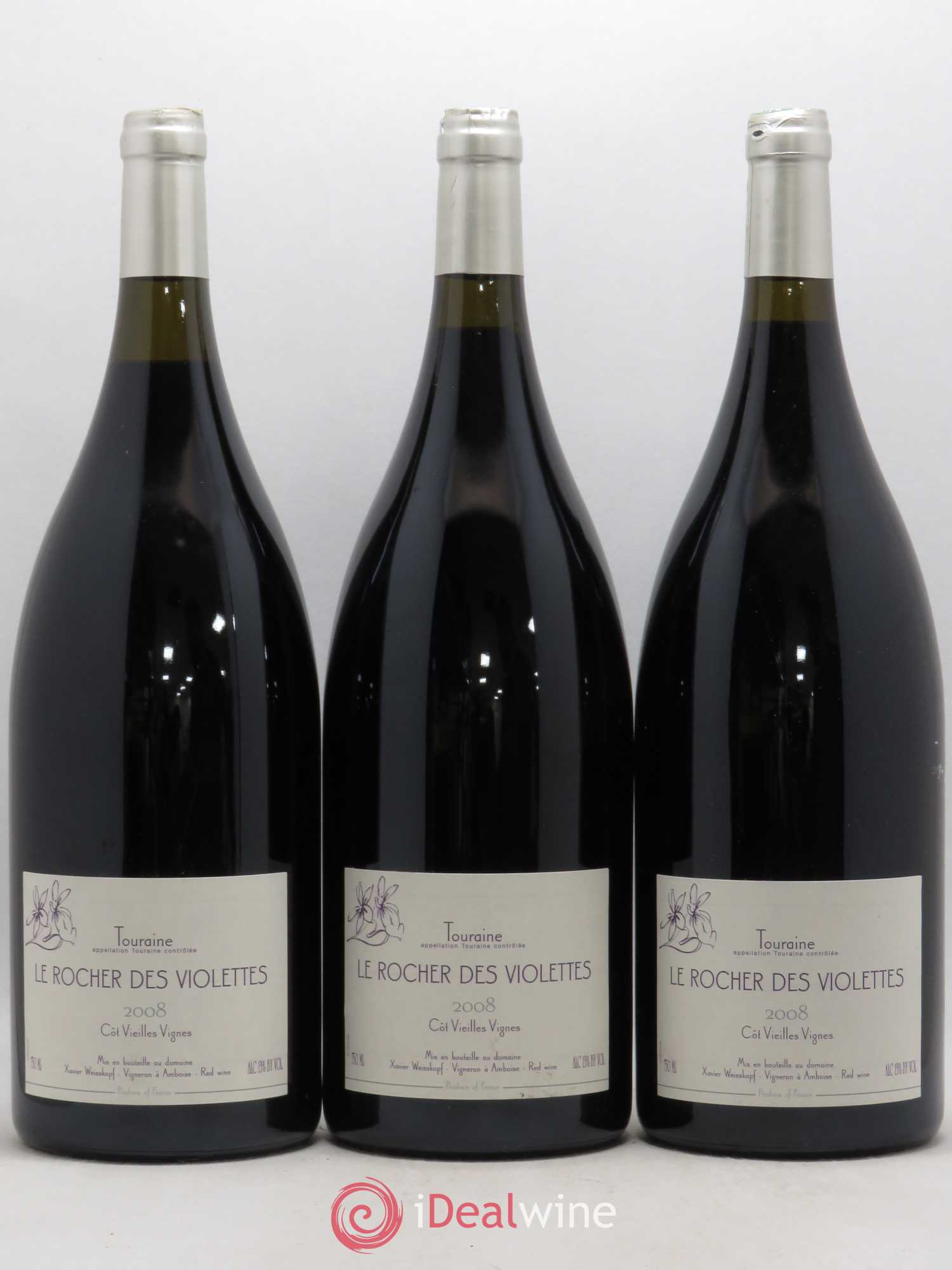 Touraine Vieilles Vignes de Côt Le Rocher des Violettes 2008 - Lot de 3 magnums - 0