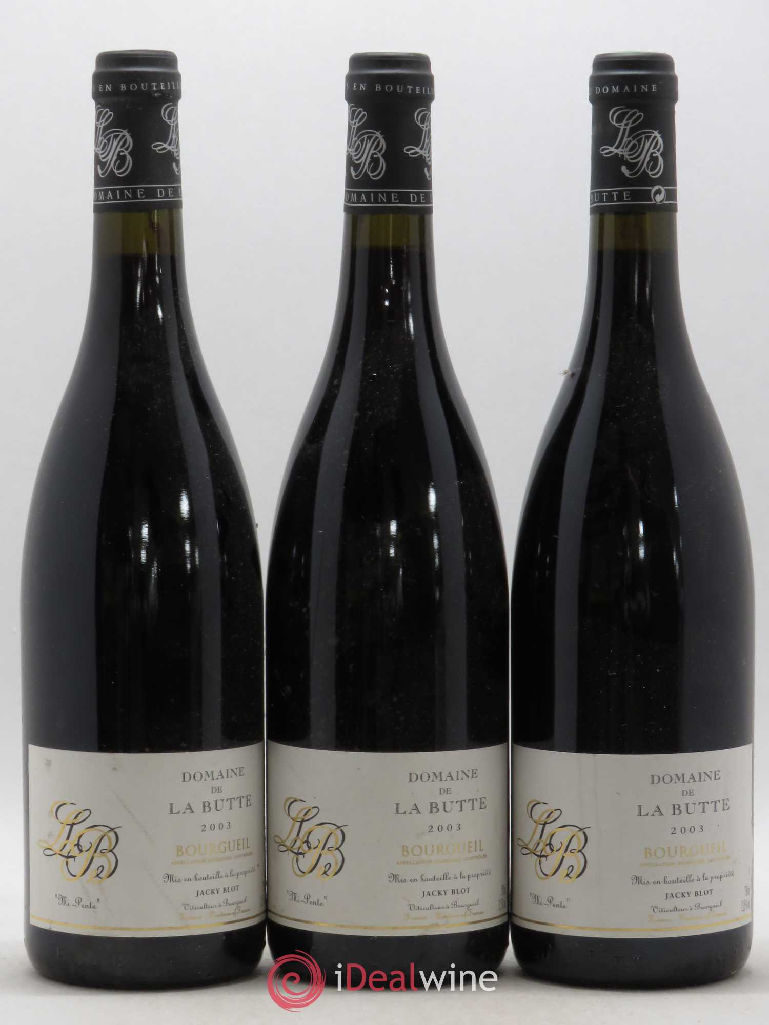 Bourgueil Mi-Pente Domaine de La Butte - Jacky Blot 2003 - Lot de 3 bouteilles - 0