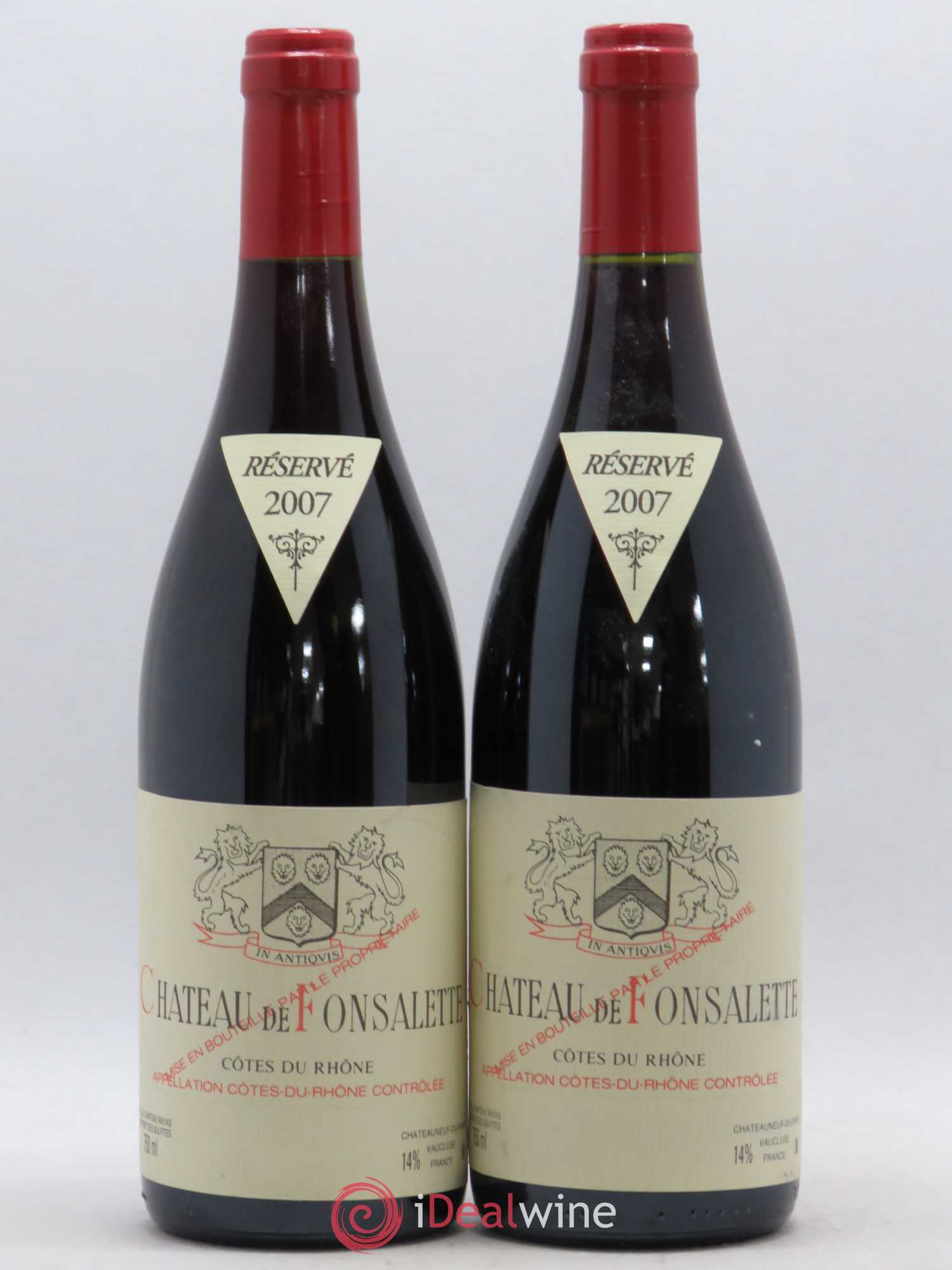 Côtes-du-Rhône Château de Fonsalette Emmanuel Reynaud 2007 - Lot de 2 bouteilles - 0