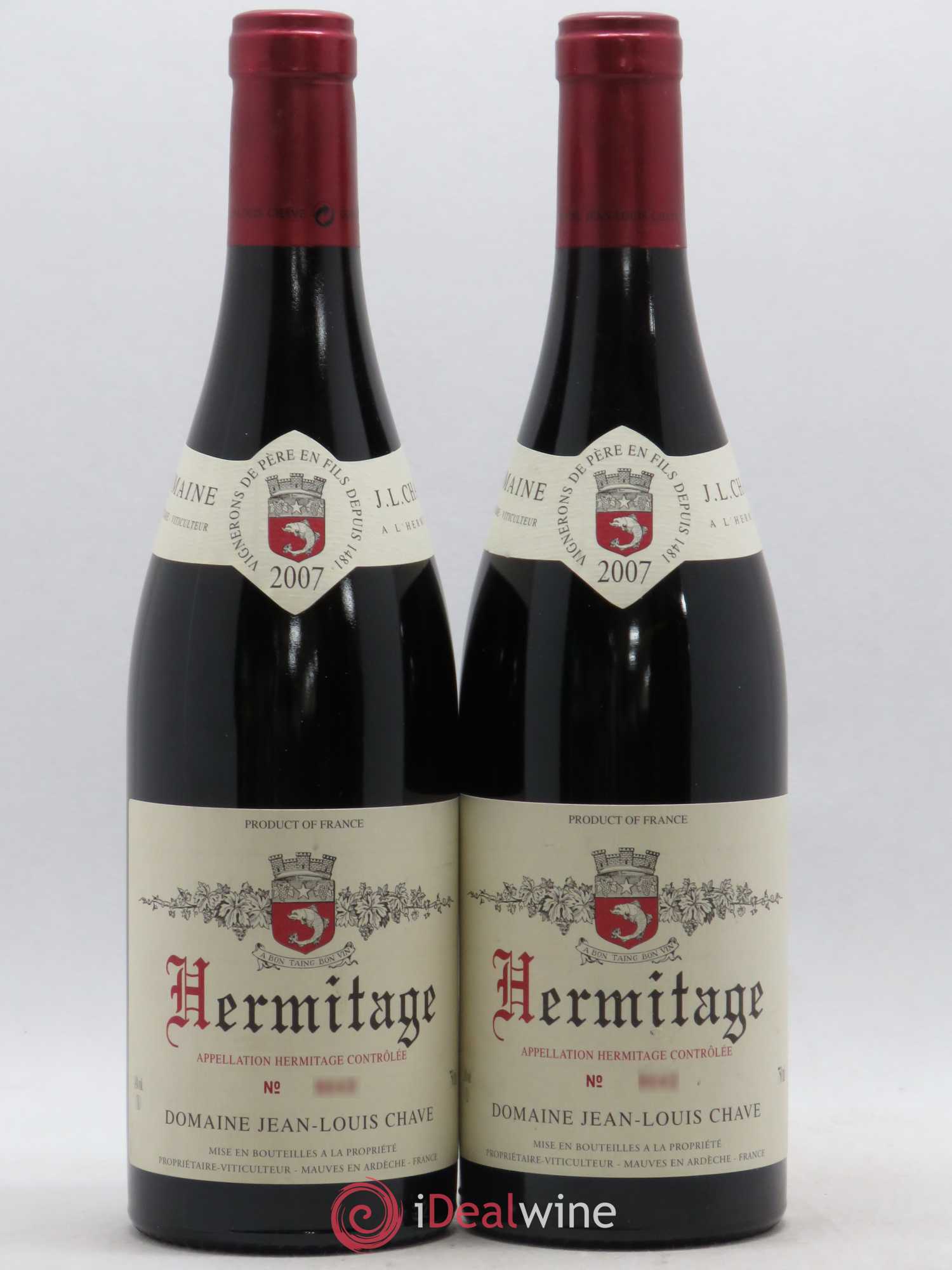 Hermitage Jean-Louis Chave 2007 - Lot de 2 bouteilles - 0