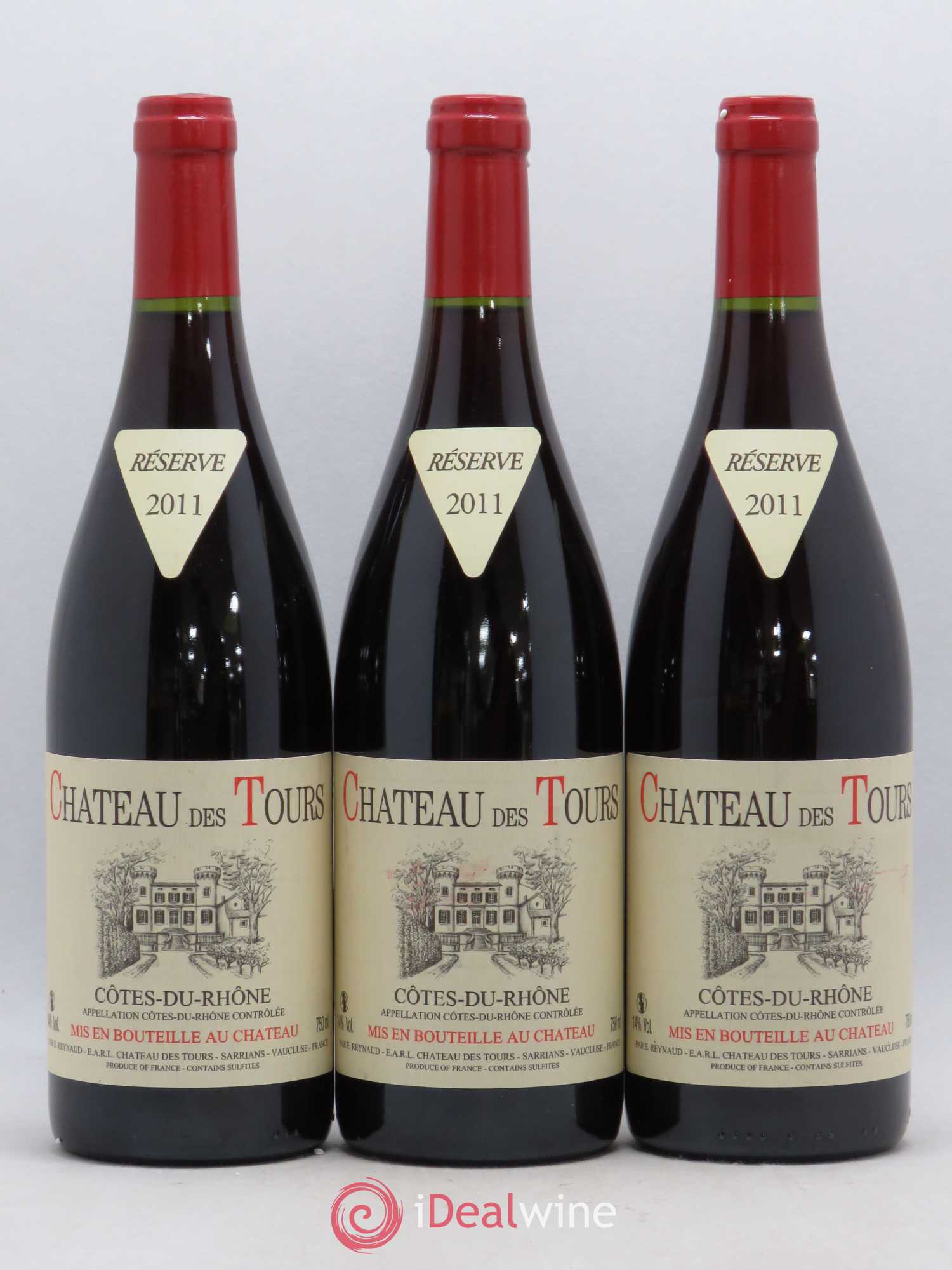 Côtes-du-Rhône Château des Tours Emmanuel Reynaud 2011 - Lot de 3 bouteilles - 0
