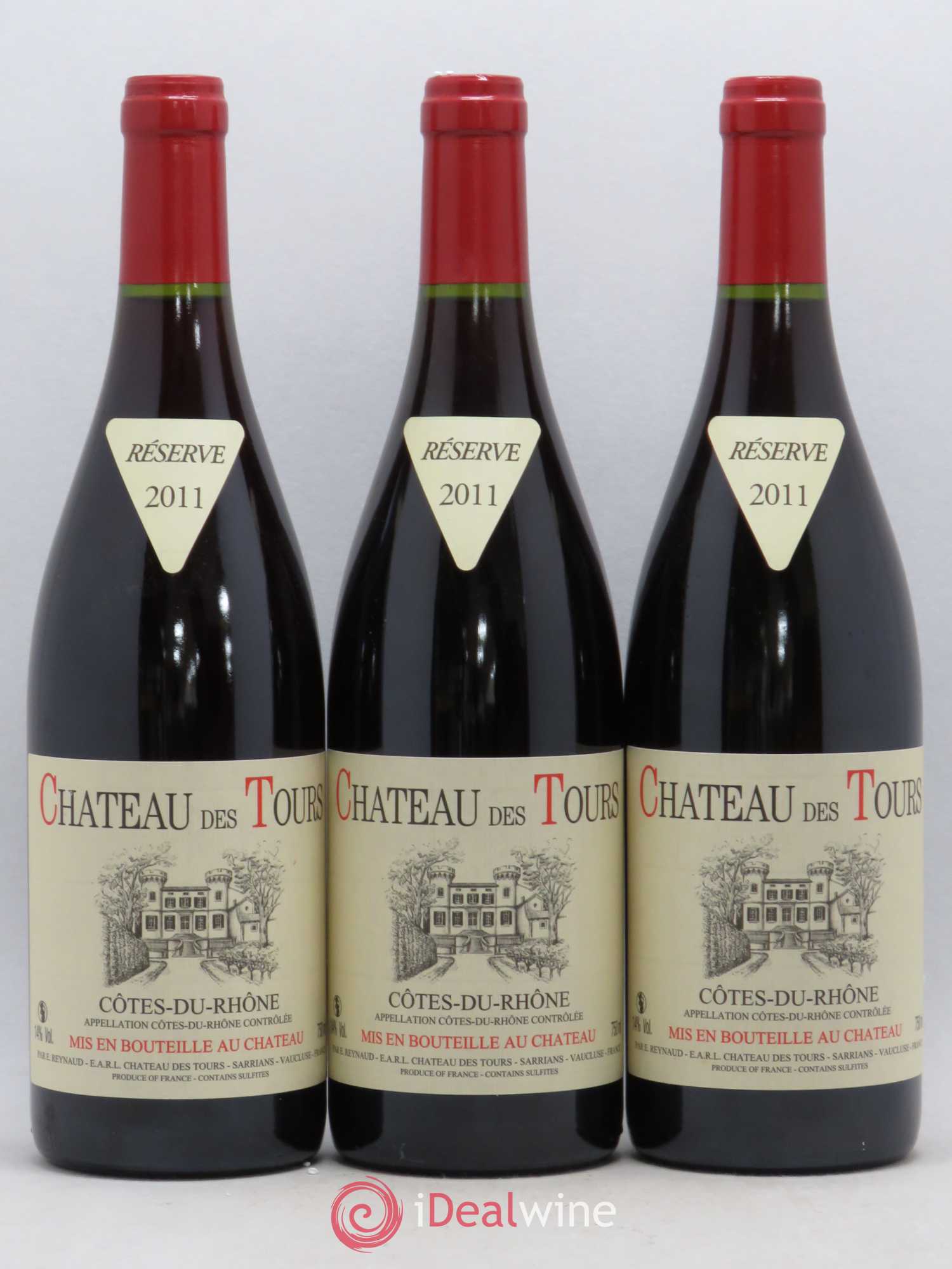 Côtes-du-Rhône Château des Tours Emmanuel Reynaud 2011 - Lot de 3 bouteilles - 0